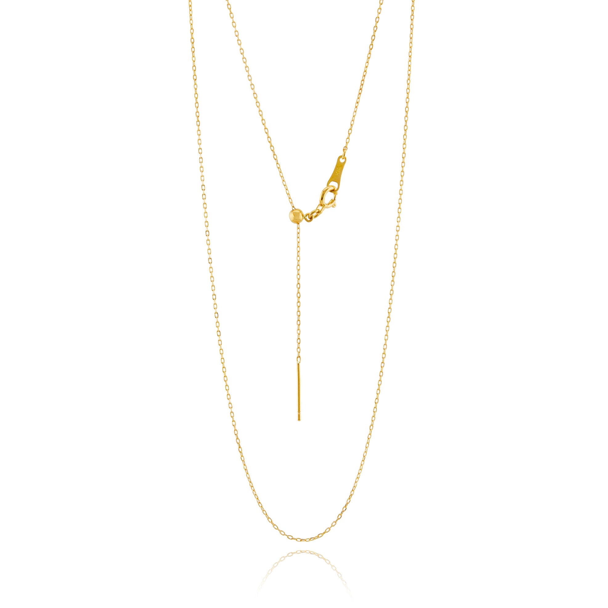 【価格改定対象品】K18YG 45cm ピンスライド チェーン ネックレス ANJ023K