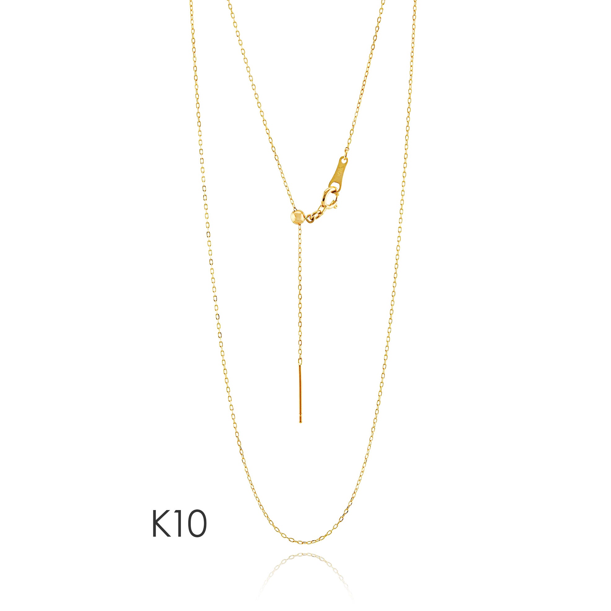 K18YG / K10YG 45cm ピンスライド チェーン ネックレス ANJ023K