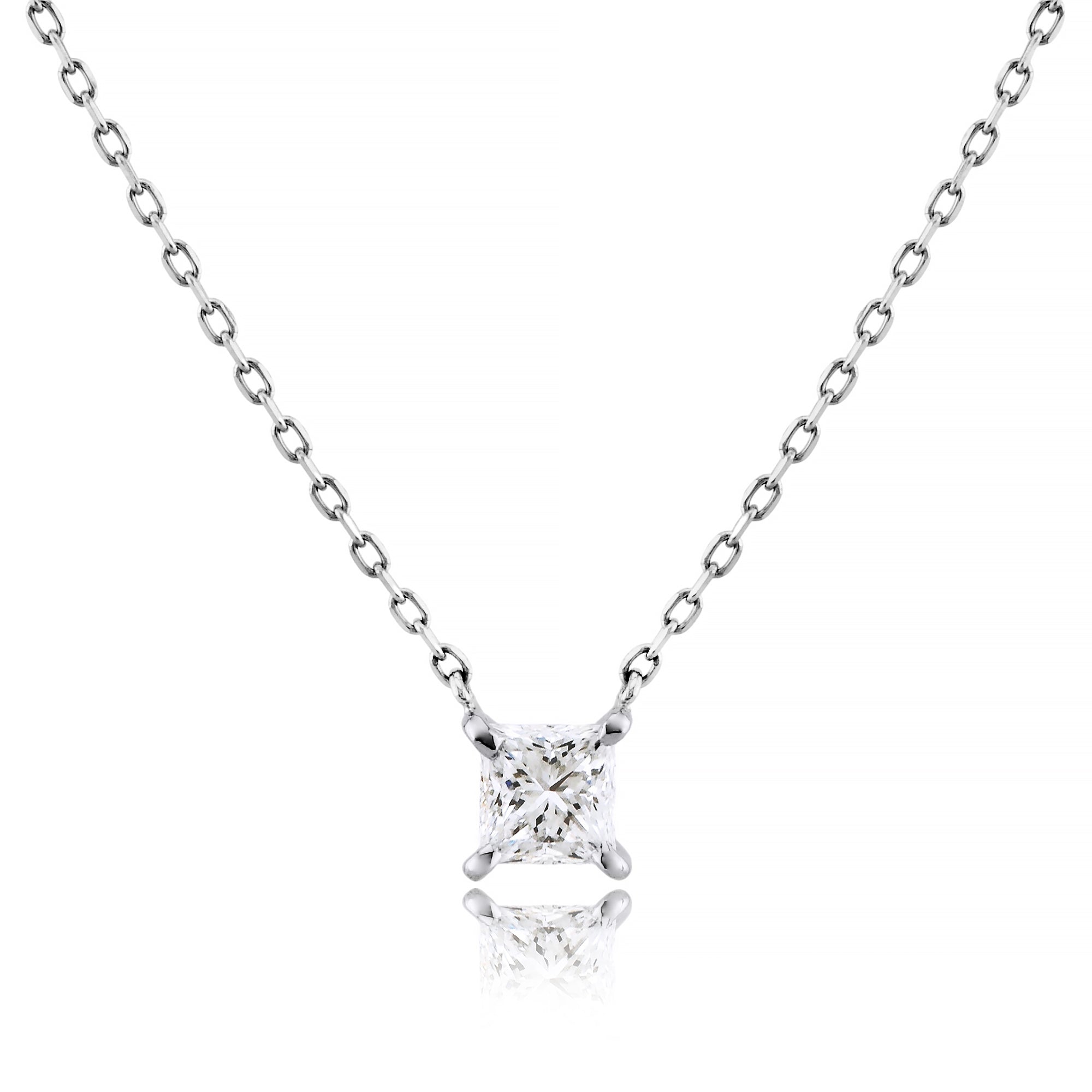 鑑定書付き】プリンセス カット ダイヤモンド [ 0.30ct / Dカラー / VS クラス ] Pt950 一粒ダイヤ ネックレス プ –  ASAHI DIAMOND JEWELRY