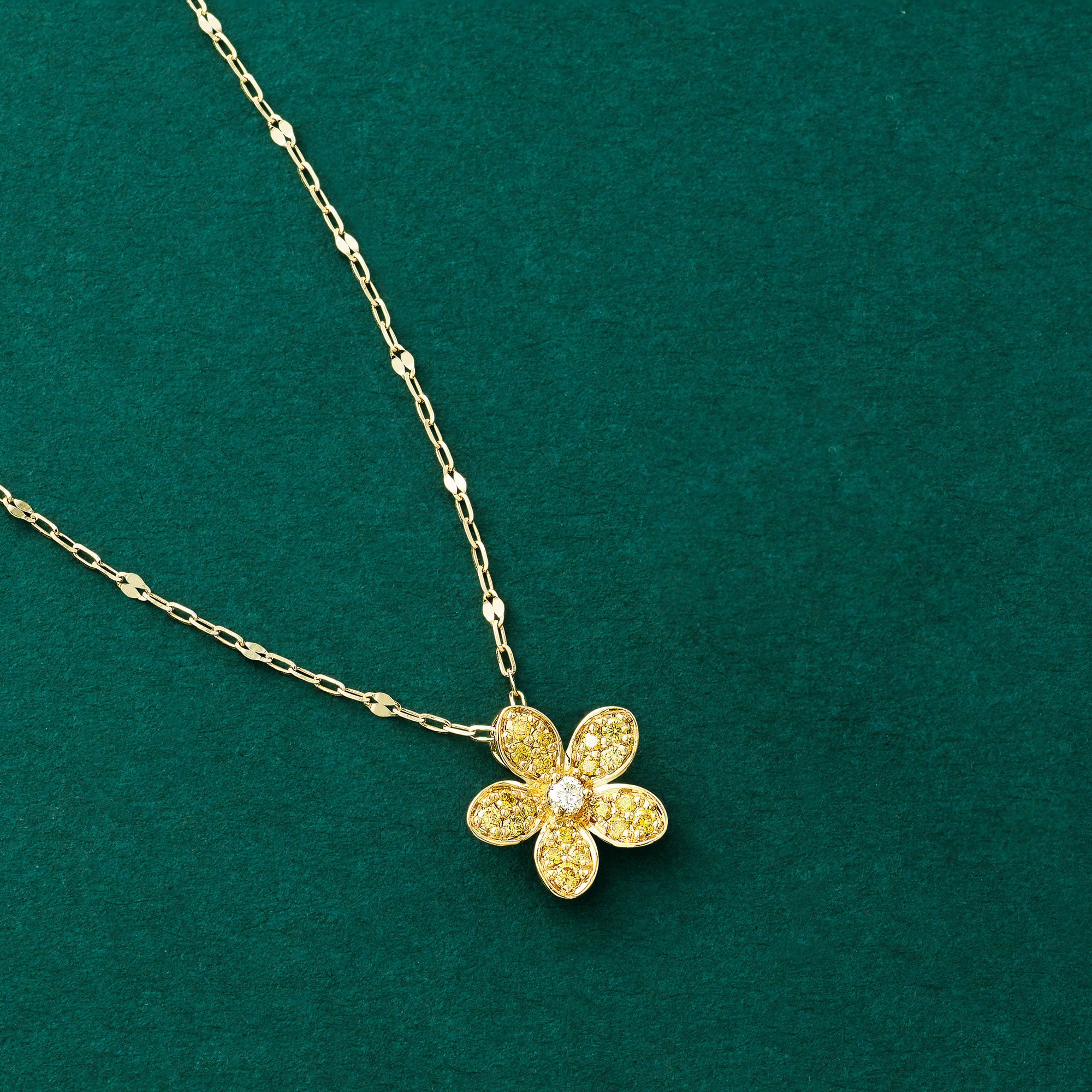 天然 イエローダイヤモンド ネックレス ナチュラル INTENSE YELLOW ダイヤモンド 計0.30ct K18YG イエローゴールド ダイヤ ペンダント ANW022K