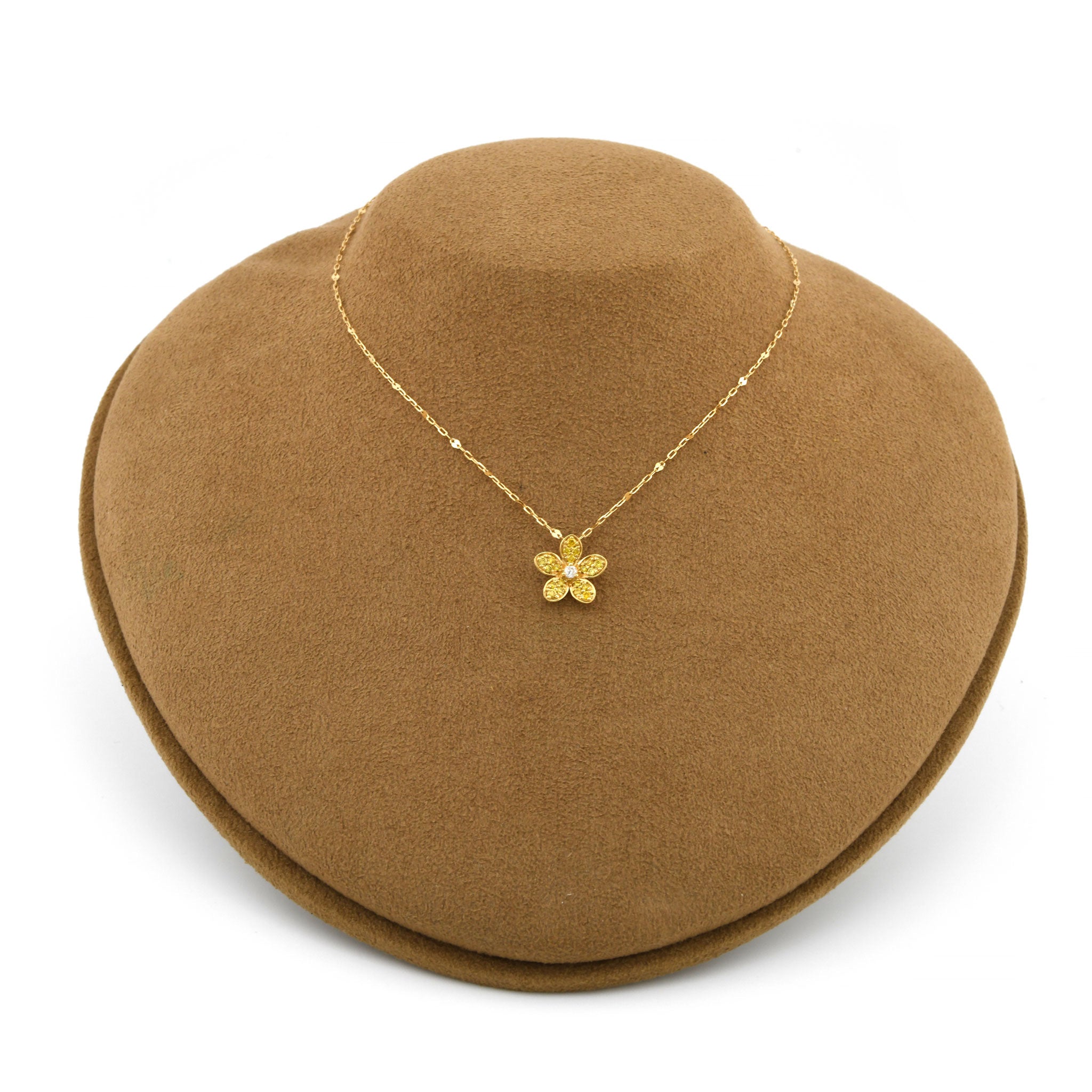 天然 イエローダイヤモンド ネックレス ナチュラル INTENSE YELLOW ダイヤモンド 計0.30ct K18YG イエローゴールド ダイヤ ペンダント ANW022K