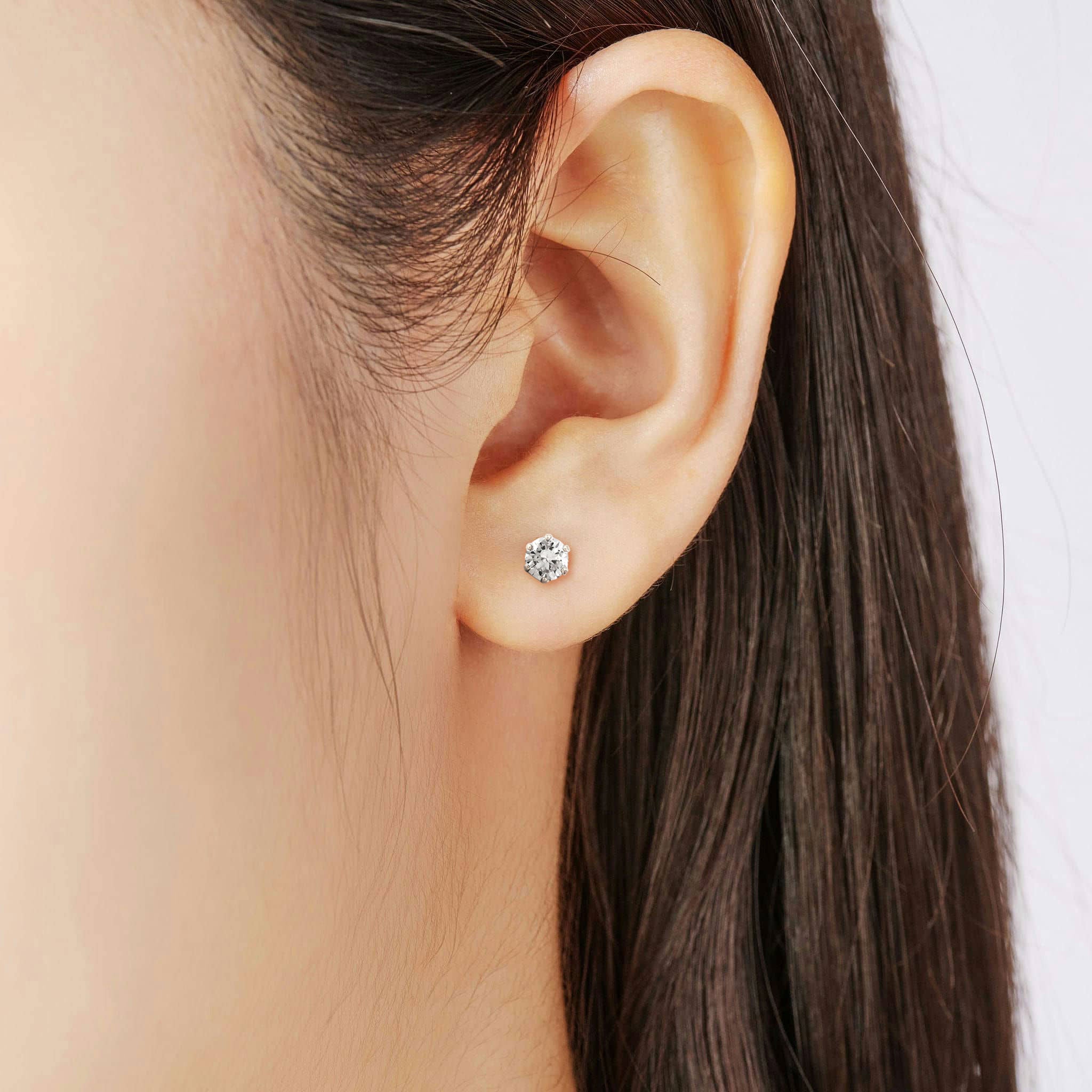 ダイヤモンド 一粒 ピアス 計0.60ct ( 片耳 0.30ct ) Pt900 プラチナ 6本爪 スタッド ピアス 0.3カラット APP008P