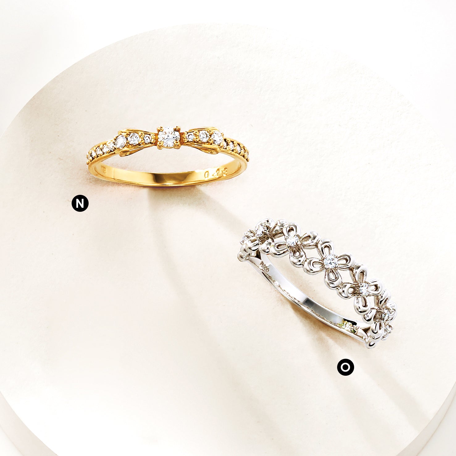 ダイヤモンド リング Pt / K18YG KA25W06