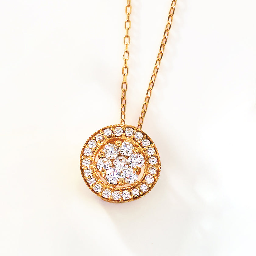 ダイヤモンド ネックレス Pt / K18YG KA25W09