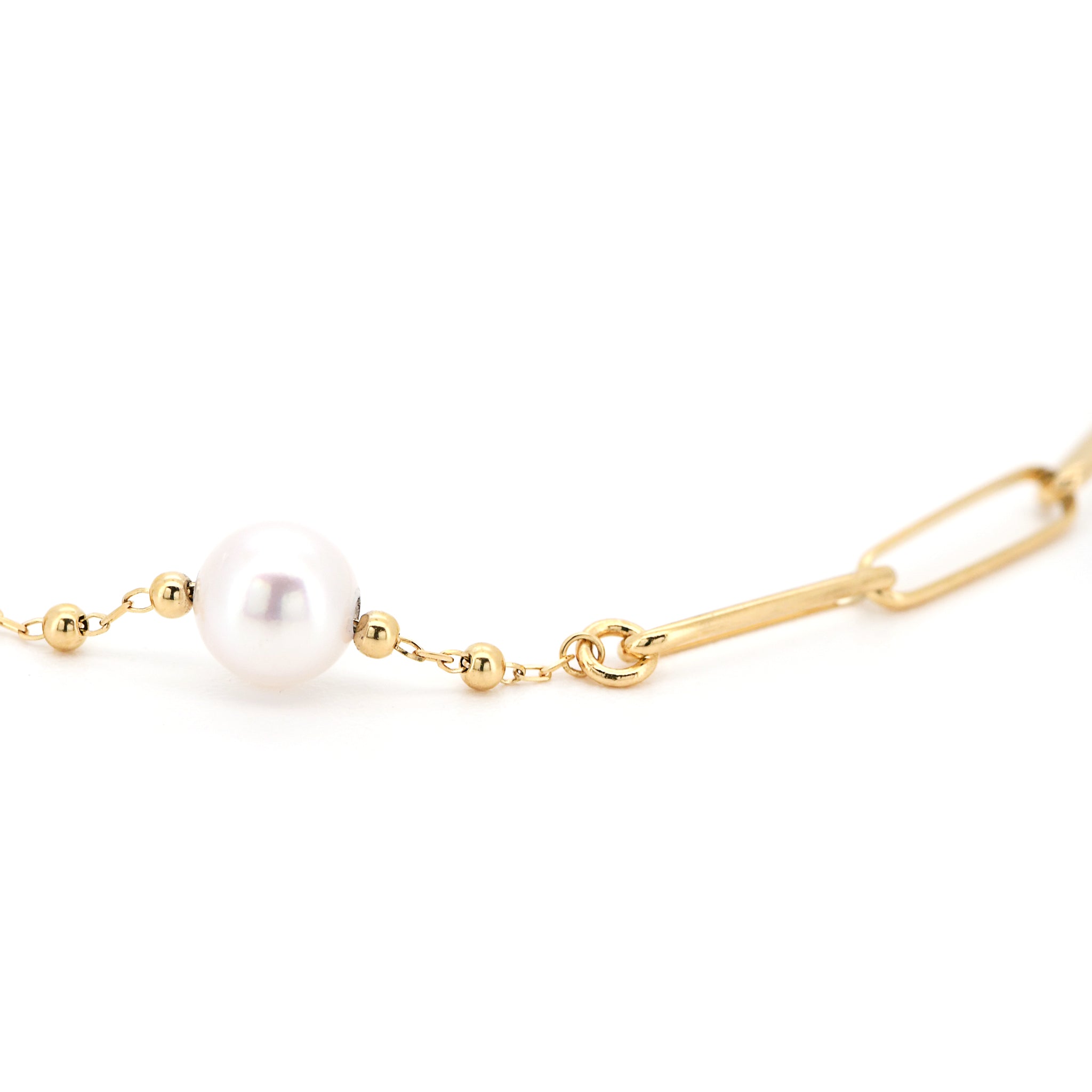 K18YG イエローゴールド アコヤパール チェーン ブレスレット ABU012K