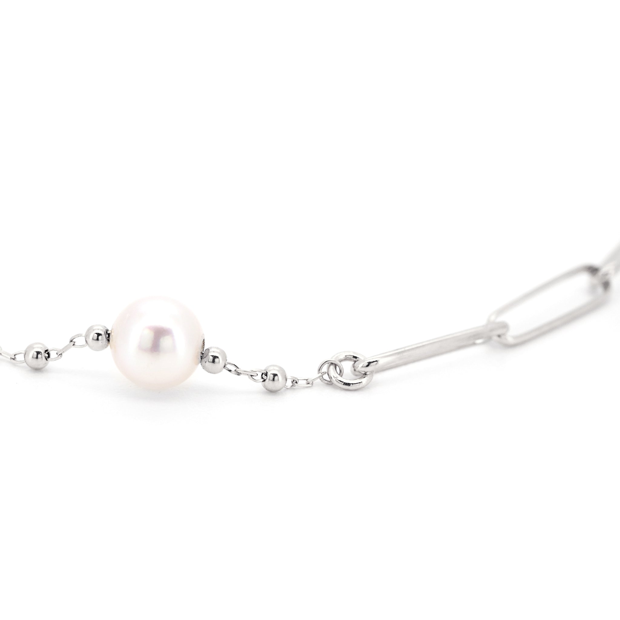 Pt900 プラチナ アコヤパール チェーン ブレスレット ABU012P