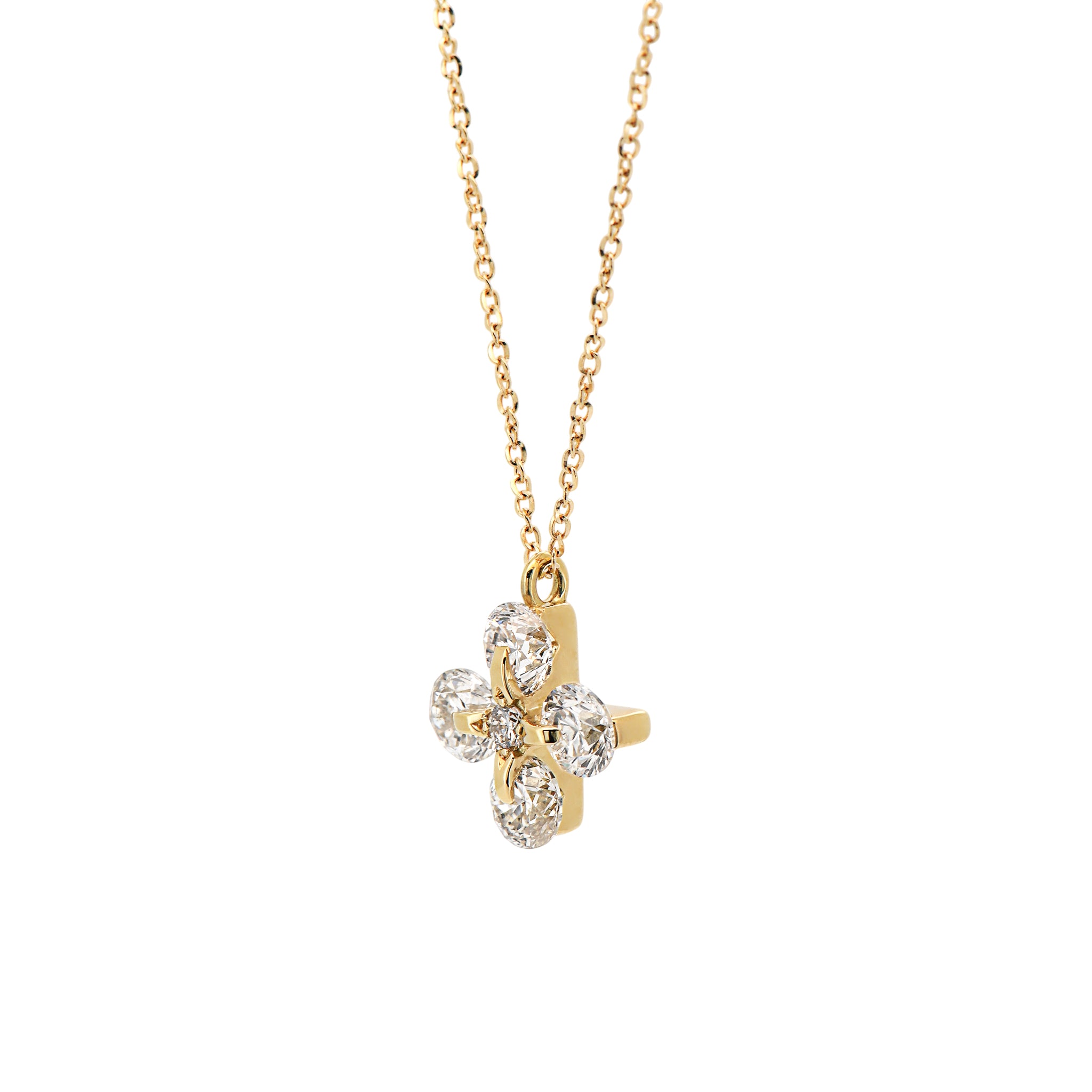 【大特価/8月31日(日)まで】ダイヤモンド 計1.26ct ネックレス K18YG フラワー ANA090K