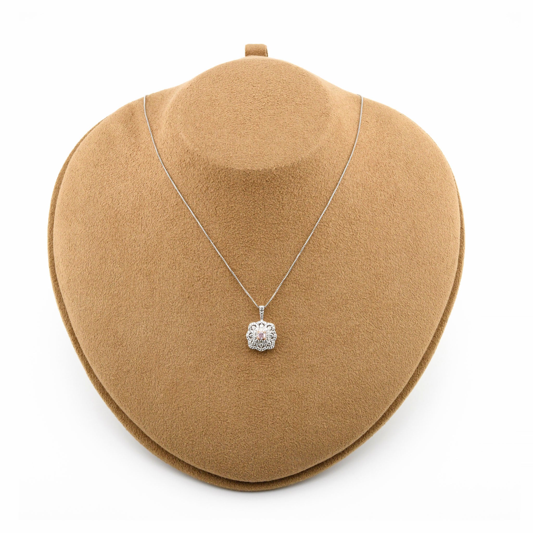 【1点もの・鑑定書付き】天然 ピンクダイヤモンド ネックレス FANCY LIGHT PURPLISH PINK Pt950 プラチナ ペンダント ANC039P