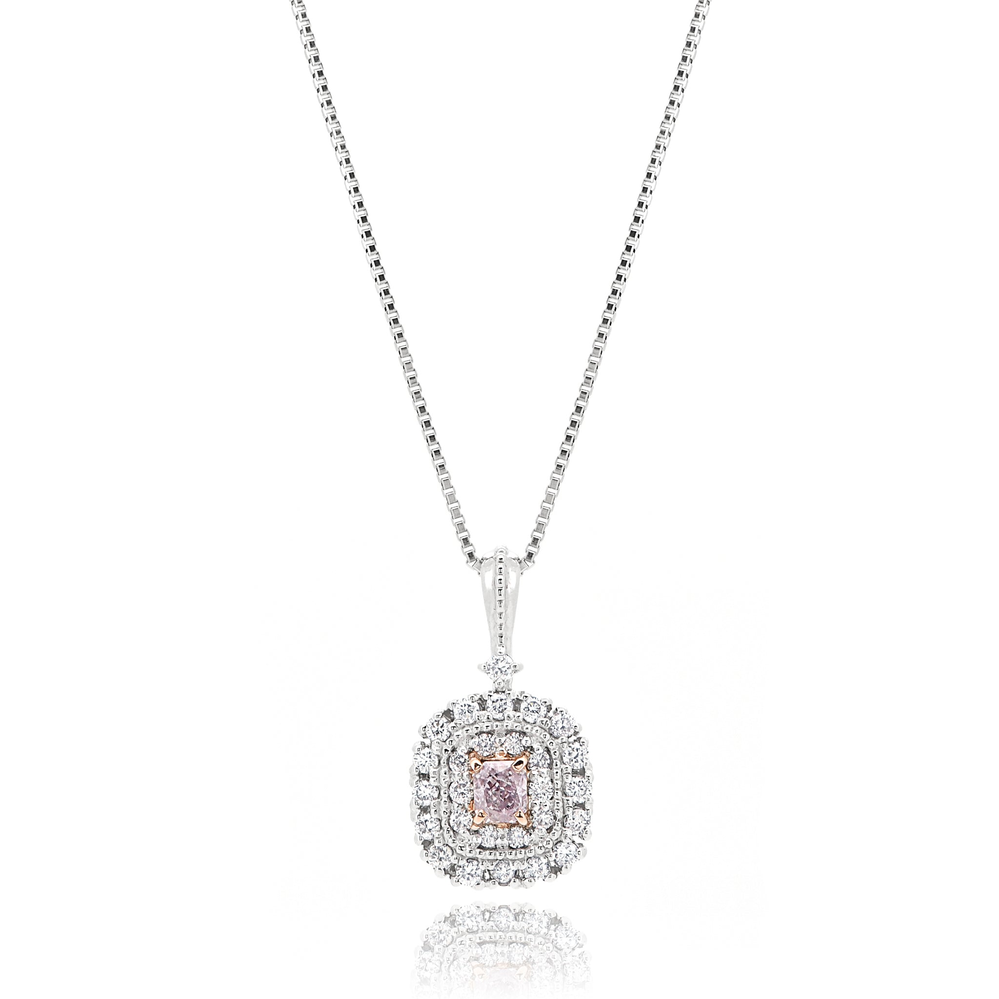 【鑑定書付き】天然 ピンクダイヤモンド ネックレス FANCY LIGHT PURPLISH PINK ダイヤ Pt950 プラチナ ペンダント ANC098P