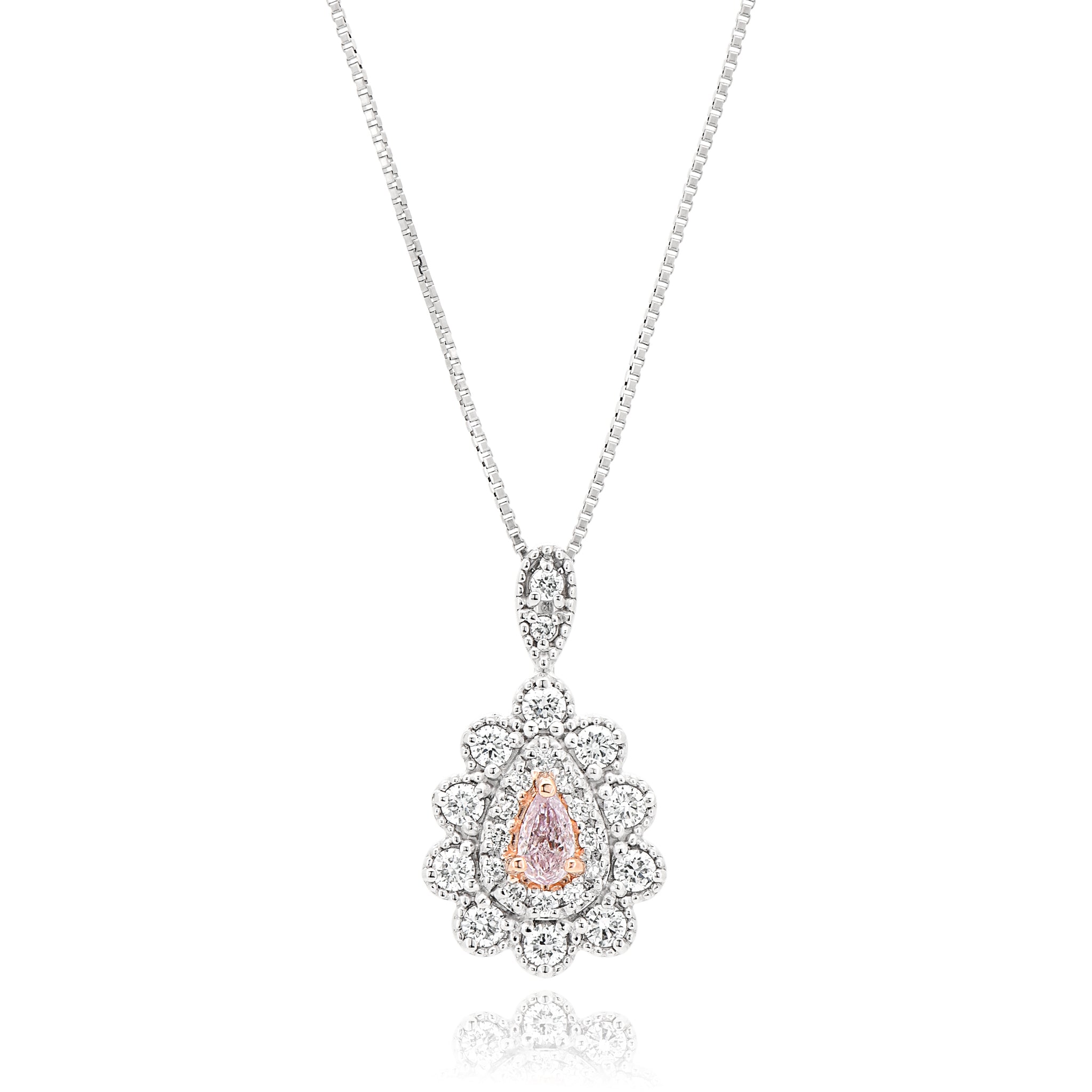 【鑑定書付き】天然 ピンクダイヤモンド ネックレス FANCY LIGHT PURPLISH PINK ダイヤ Pt950 プラチナ ペンダント ANC100P