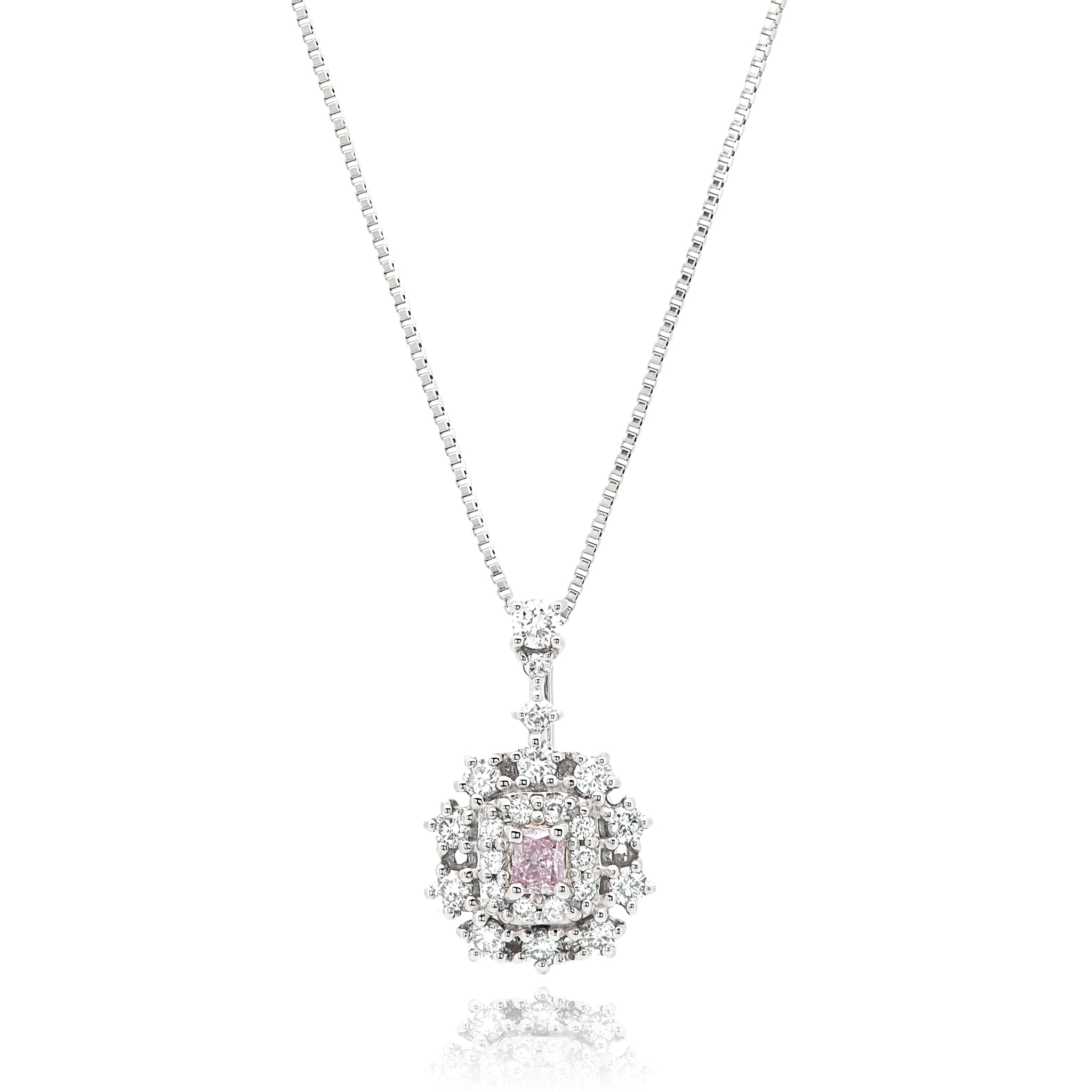 【鑑定書付き】天然 ピンクダイヤモンド ネックレス FANCY PURPLISH PINK ダイヤ Pt950 プラチナ ペンダント ANC104P