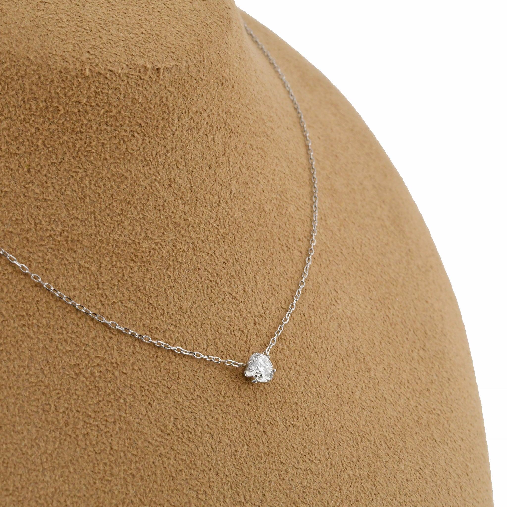 ダイヤモンド 0.50ct Pt900 プラチナ 一粒 ダイヤ ネックレス 両吊り 6本爪 鑑定書付き ANP053P