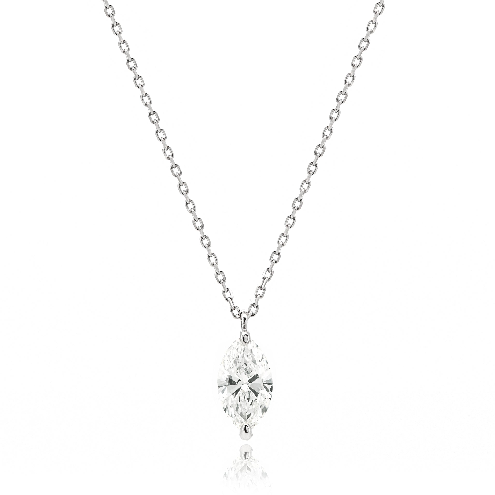 マーキスカット ダイヤモンド 0.5ct 一粒 ネックレス Pt900 プラチナ