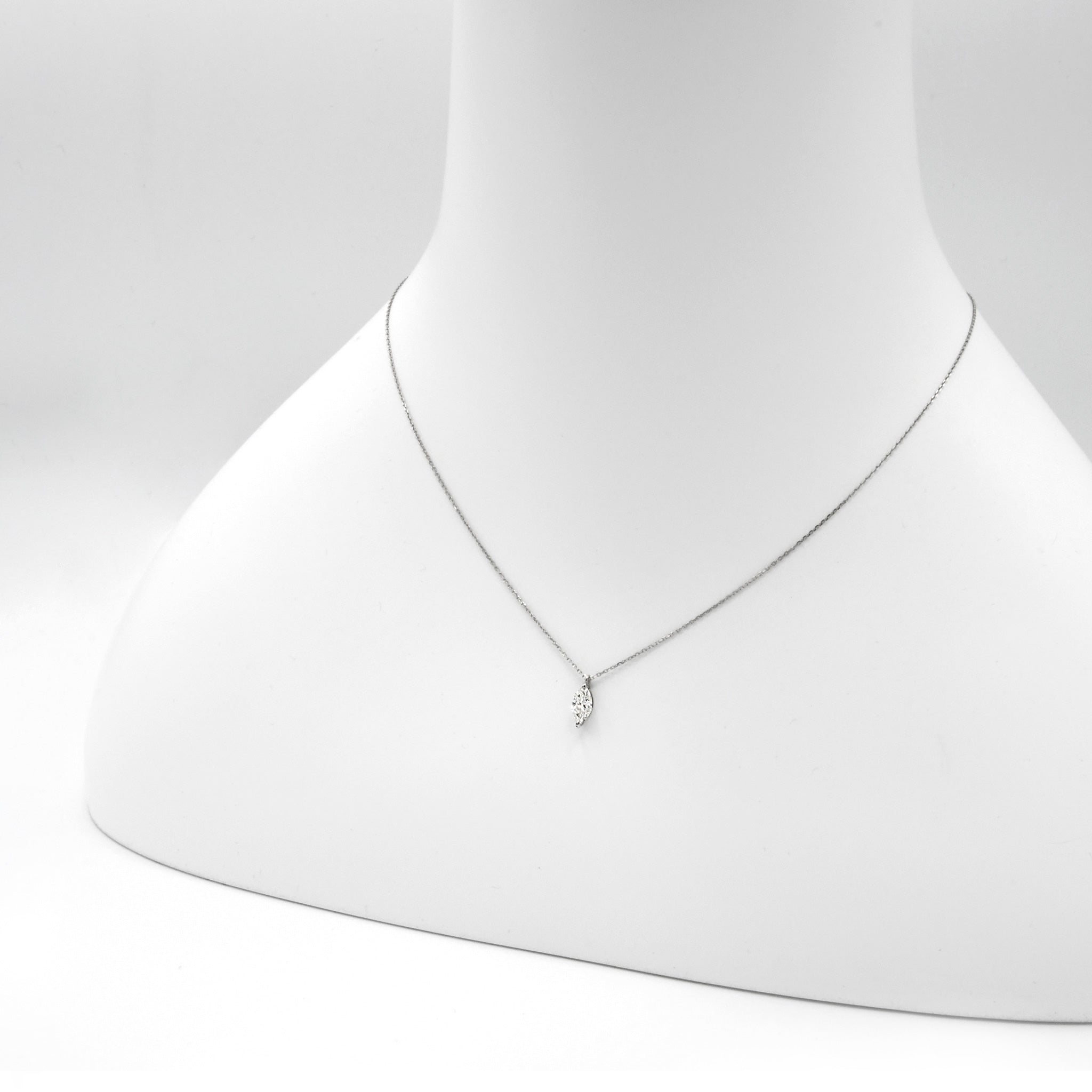 【鑑定書付き】マーキスカット ダイヤモンド 0.5ct 一粒 ネックレス Pt900 プラチナ ANP120P