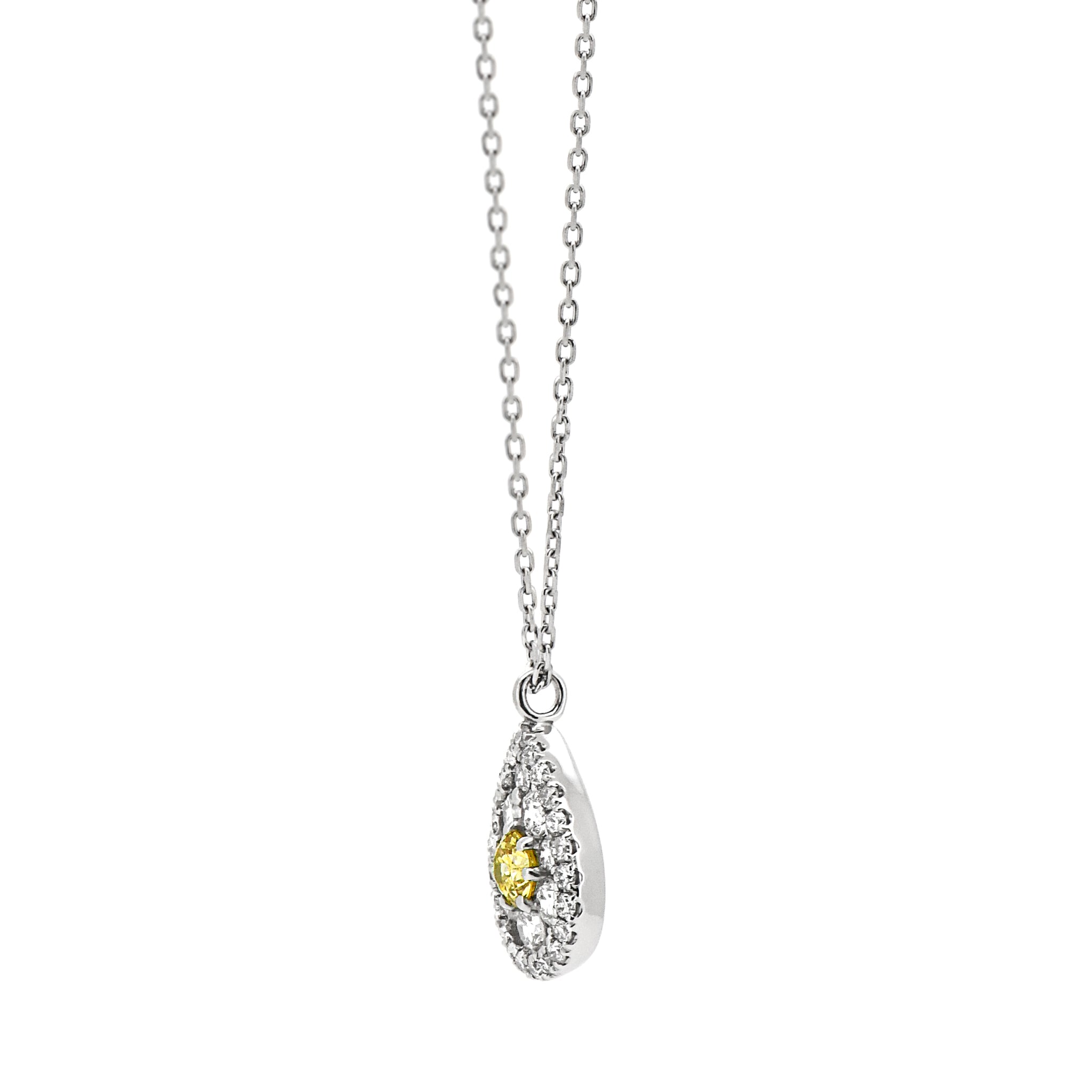 【鑑定書付き】天然 イエローダイヤモンド ネックレス FANCY VIVID YELLOW ダイヤ Pt950 プラチナ ペンダント ANP131P
