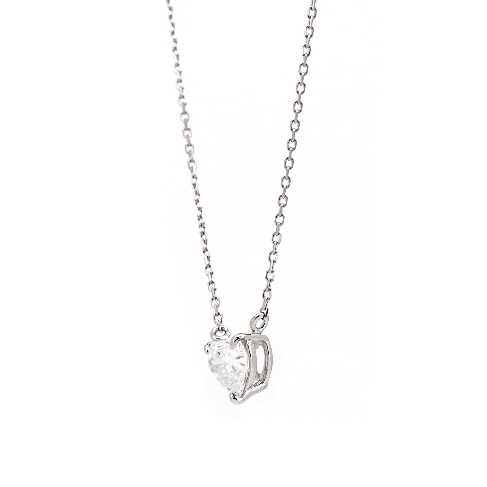 【鑑定書付き】ハートシェイプカット ダイヤモンド 0.5ct 一粒 ネックレス Pt900 プラチナ ANP134P