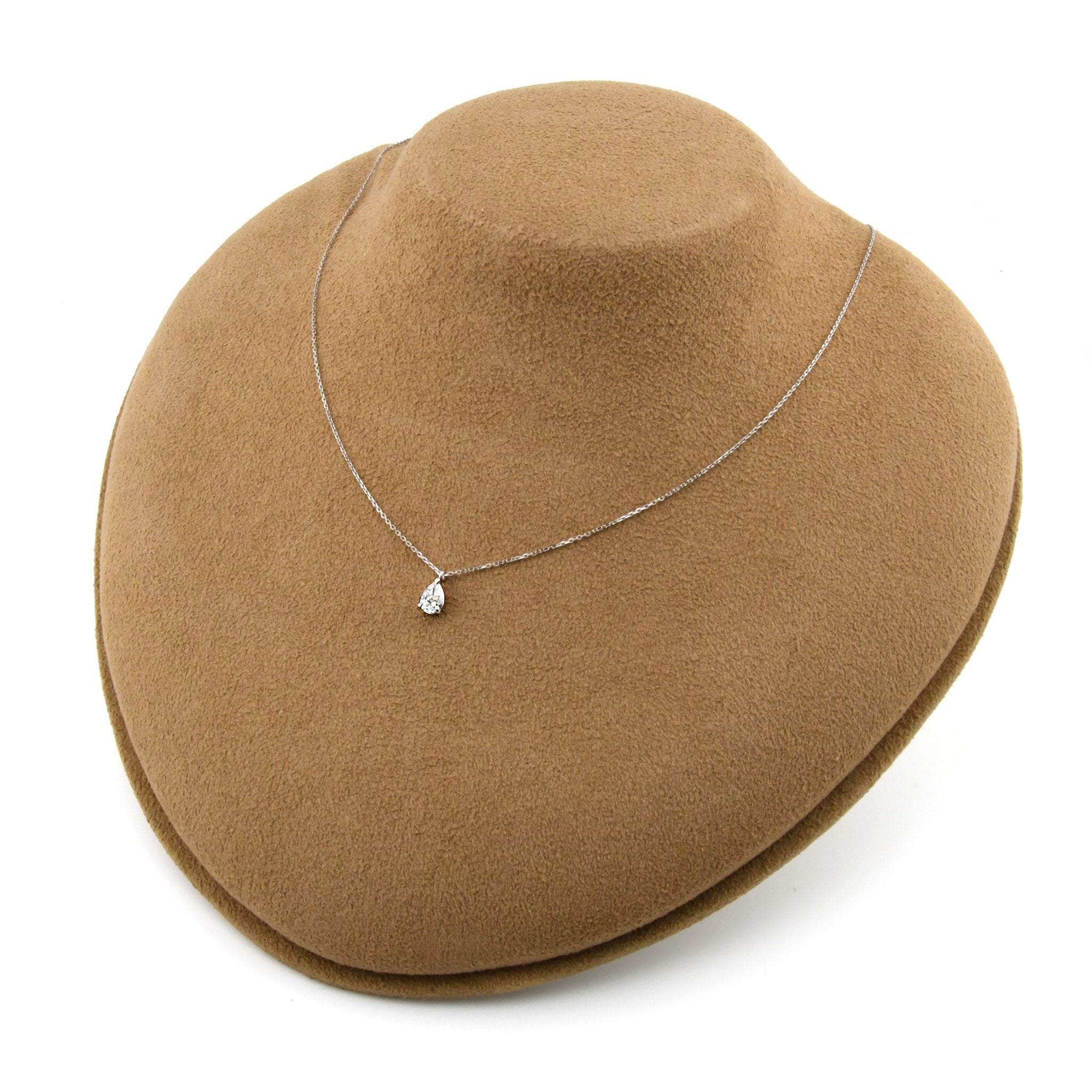 【鑑定書付き】Dカラー ペアシェイプカット ダイヤモンド 0.3ct 一粒 ネックレス Pt プラチナ ANP136P