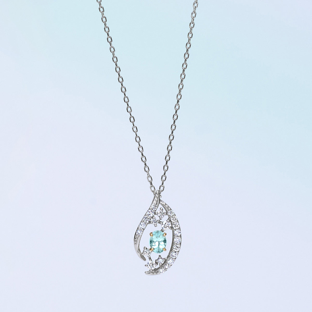 【鑑別書付き】パライバトルマリン 0.12ct Pt950/K18YG ネックレス プラチナ ANS146P