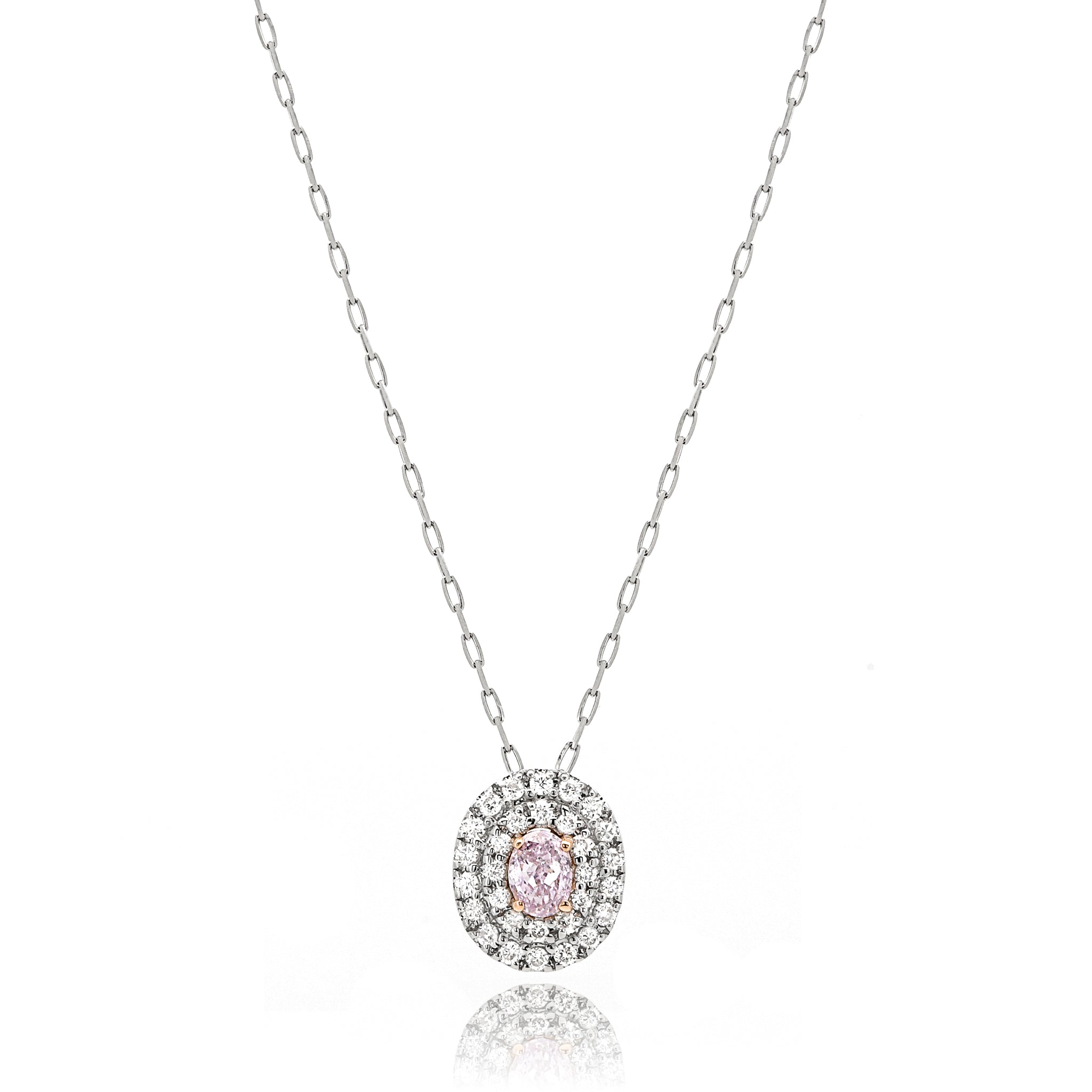 天然ピンクダイヤモンドネックレス0.359ct. 18金 天然 ピンクダイヤモンド ネックレス FANCY LIGHT PURPLE PINK ダイヤ