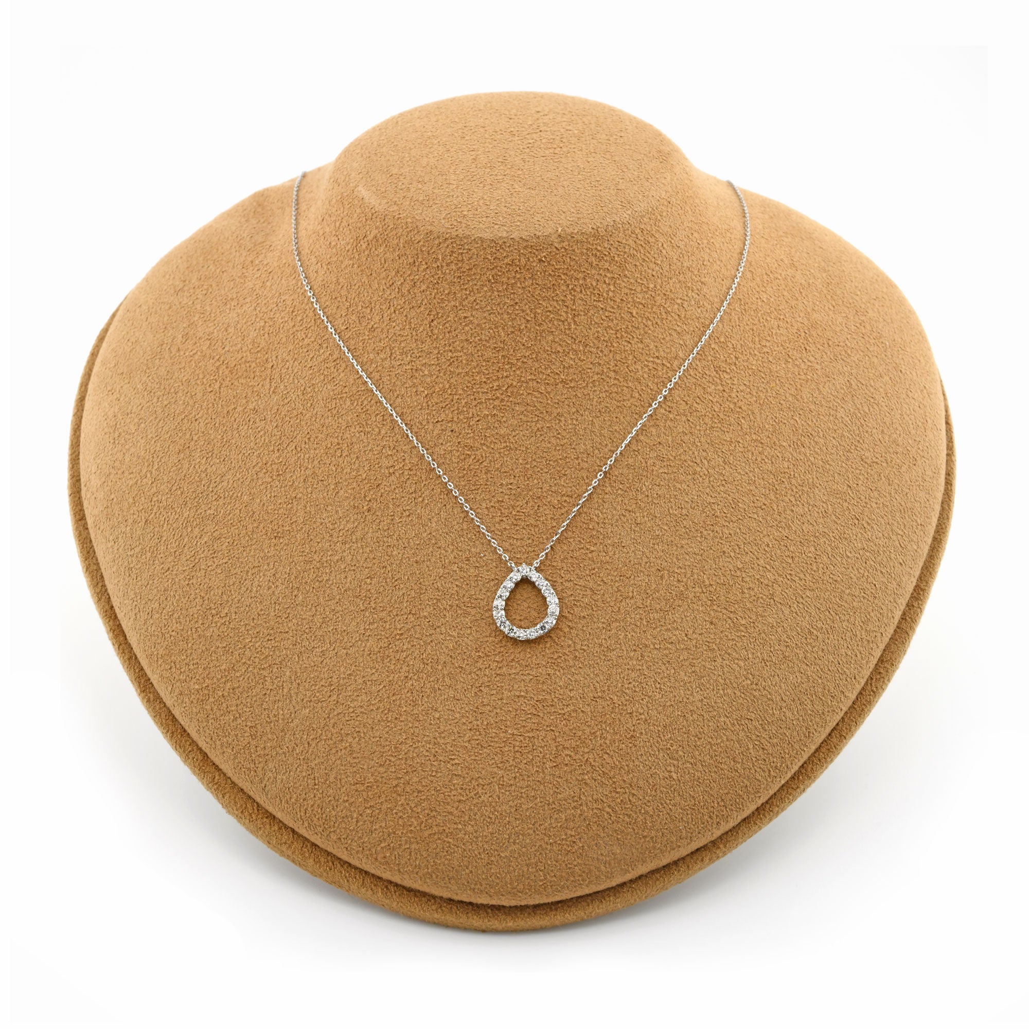 ダイヤモンド 計0.50ct Pt900 ネックレス プラチナ ダイヤ ペアシェイプ 雫 エタニティ ANW034P