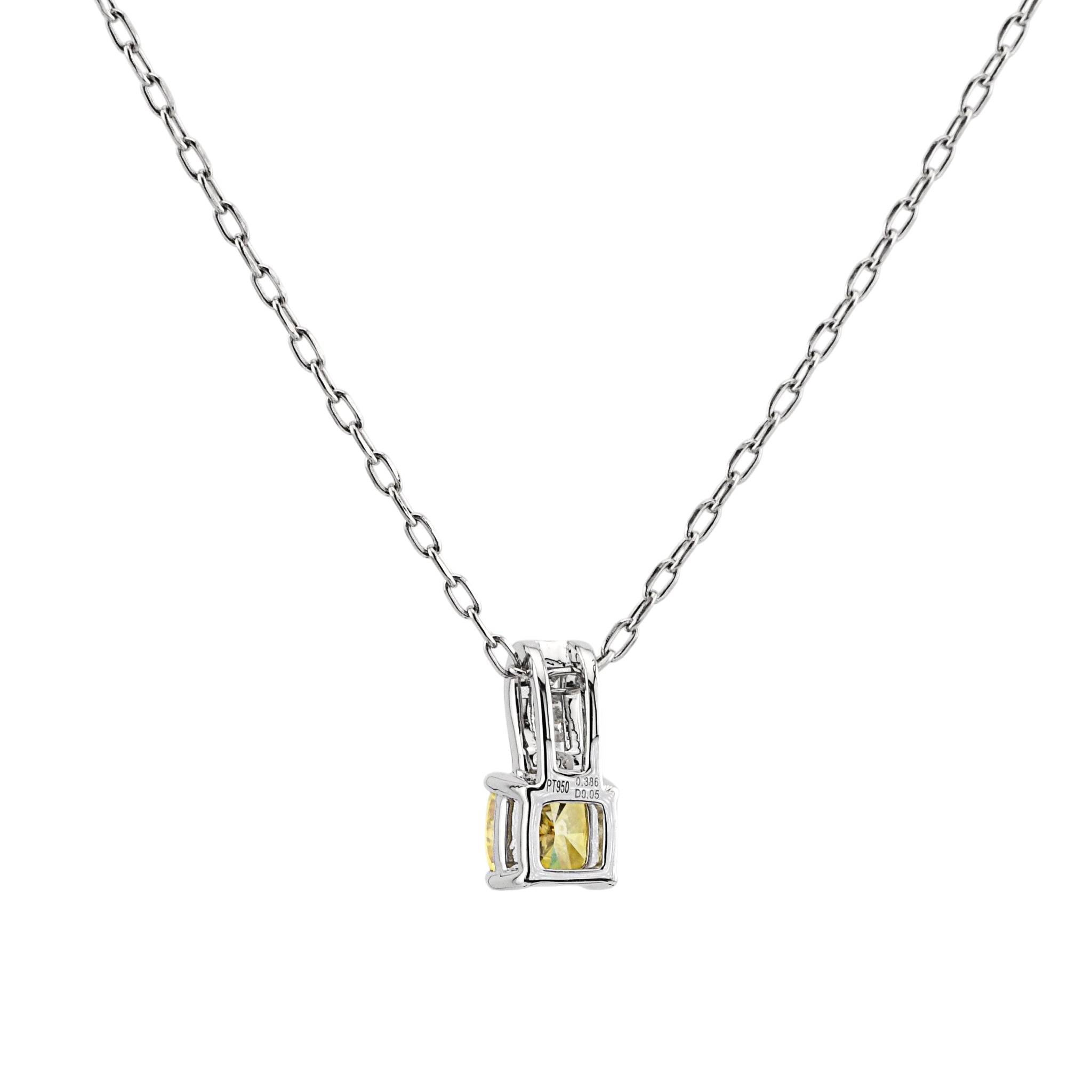 【1点もの・鑑定書付き】天然 イエローダイヤモンド ネックレス FANCY VIVID ORANGISH YELLOW Pt950 プラチナ ペンダント ANW064P