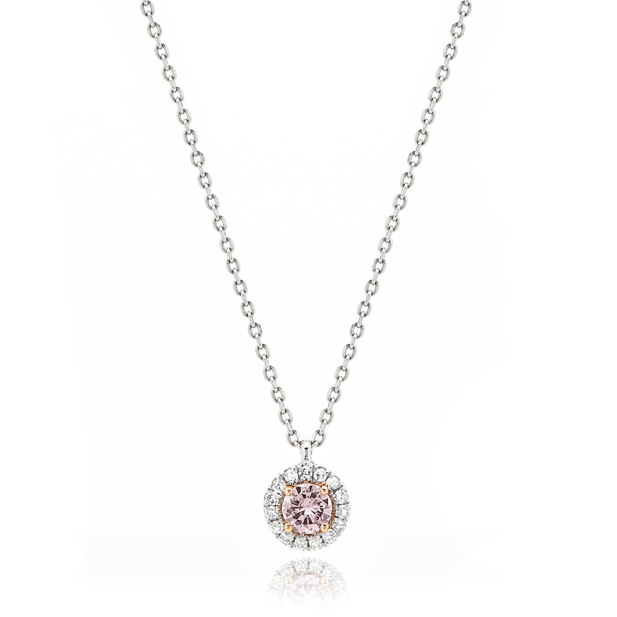 【鑑定書付き】天然 ピンクダイヤモンド ネックレス FANCY ORANGY PINK ダイヤ Pt950 K18PG プラチナ ペンダント ANW103P