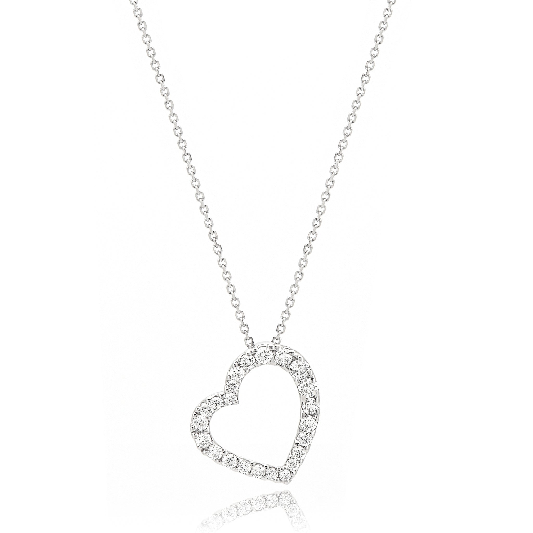 ダイヤモンド 計0.50ct Pt950 オープンハート ネックレス プラチナ ANW128P