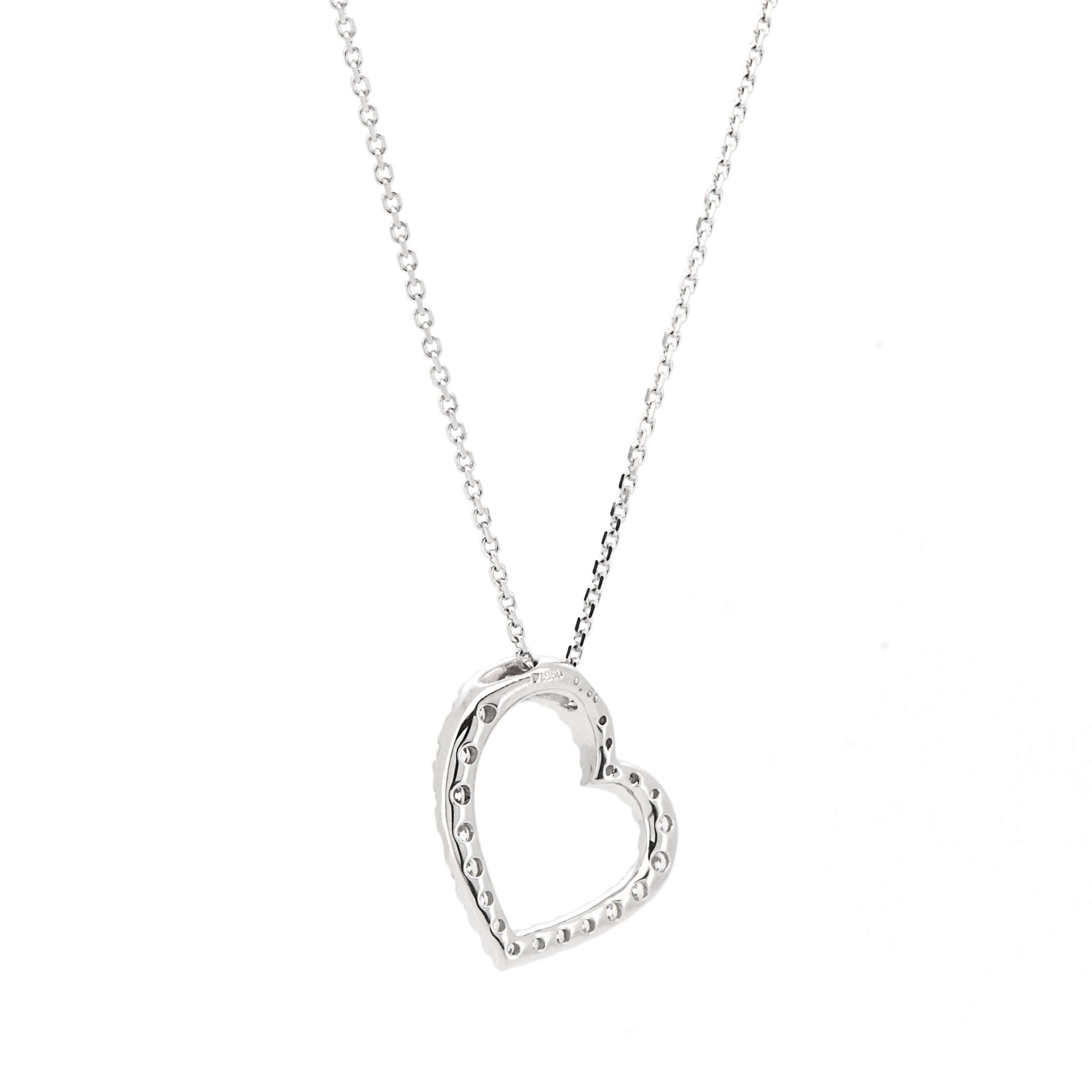 ダイヤモンド 計0.50ct Pt950 オープンハート ネックレス プラチナ ANW128P