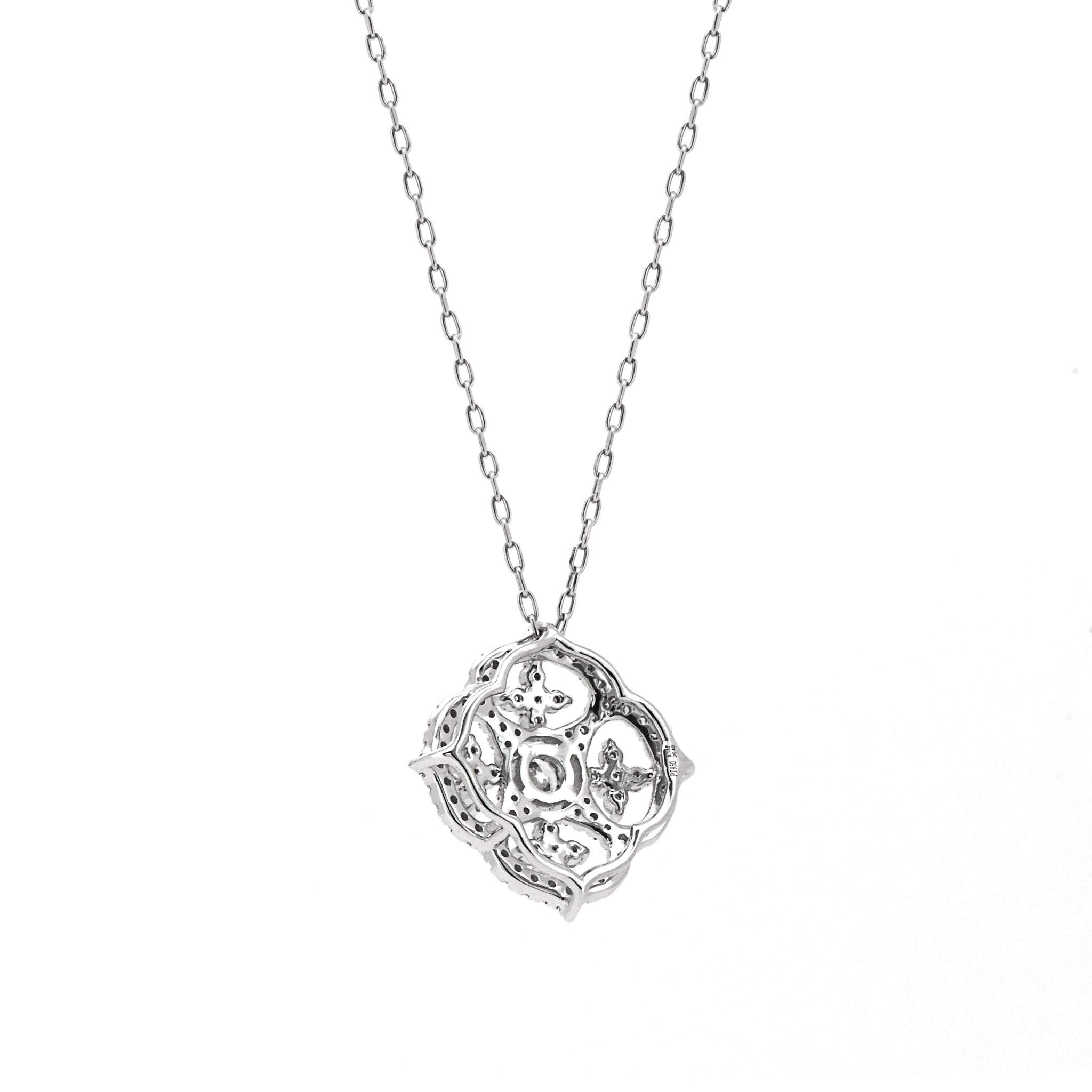ダイヤモンド 計0.53ct Pt950 スカシ レース ネックレス プラチナ ANW129P