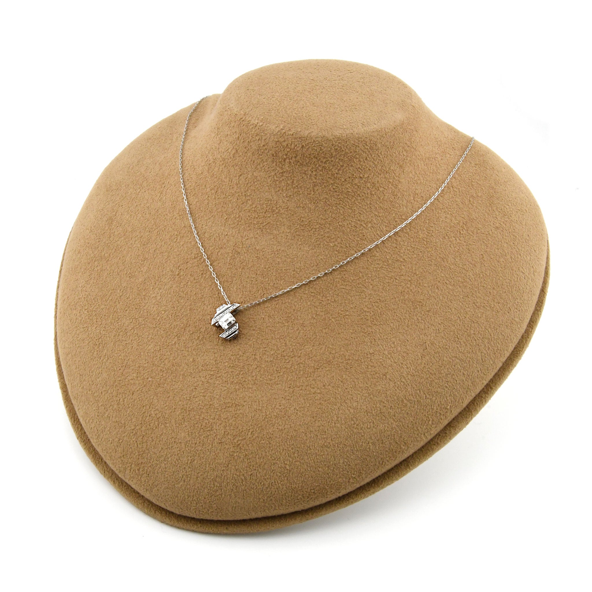 【鑑定書付き】エメラルドカット ダイヤモンド 0.52ct ネックレス Pt プラチナ ANW138P