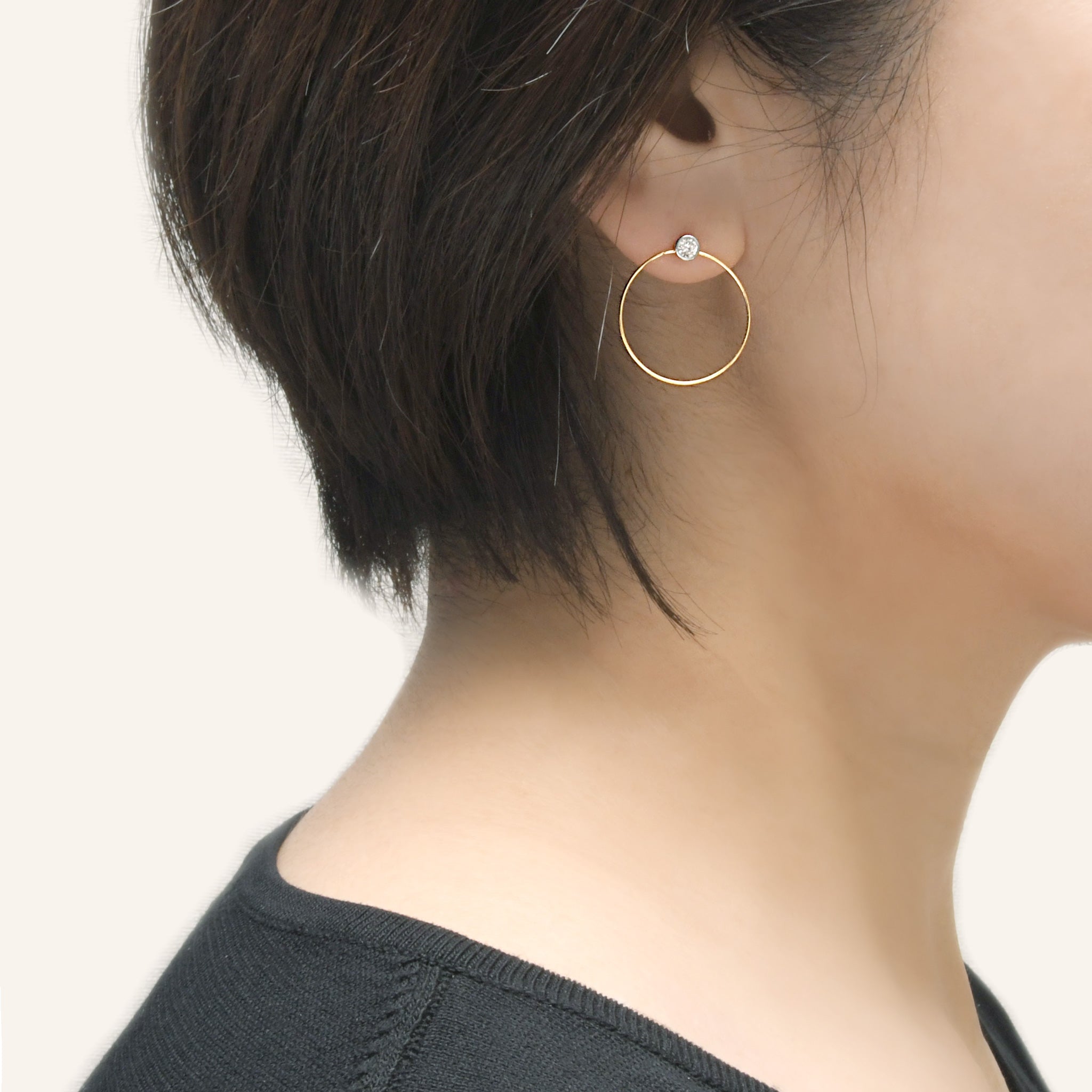 【価格改定対象品】ダイヤモンド ピアス 計0.20ct ( 片耳 0.10ct ) K18YG イエローゴールド Pt900 プラチナ APL013C