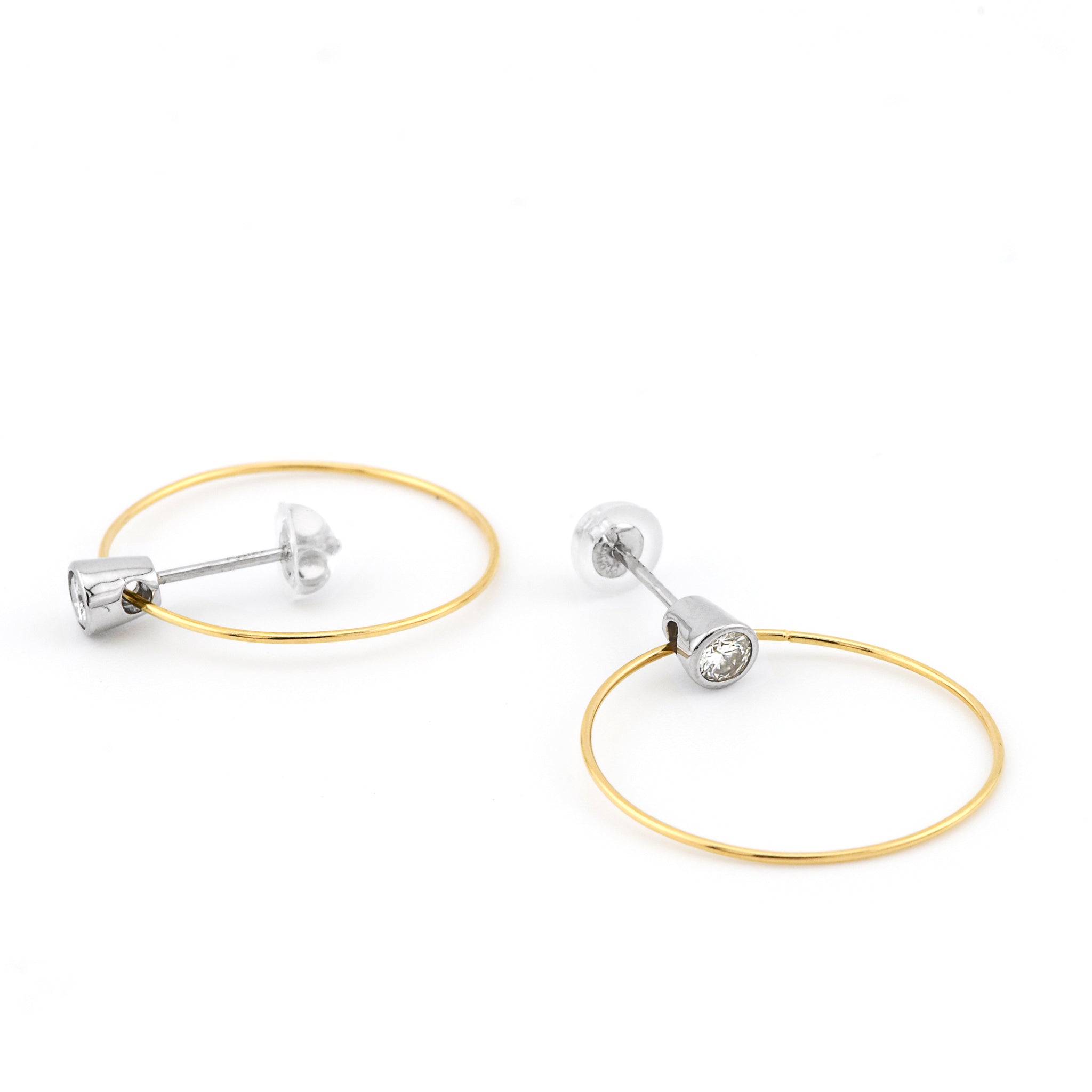 【価格改定対象品】ダイヤモンド ピアス 計0.20ct ( 片耳 0.10ct ) K18YG イエローゴールド Pt900 プラチナ APL013C