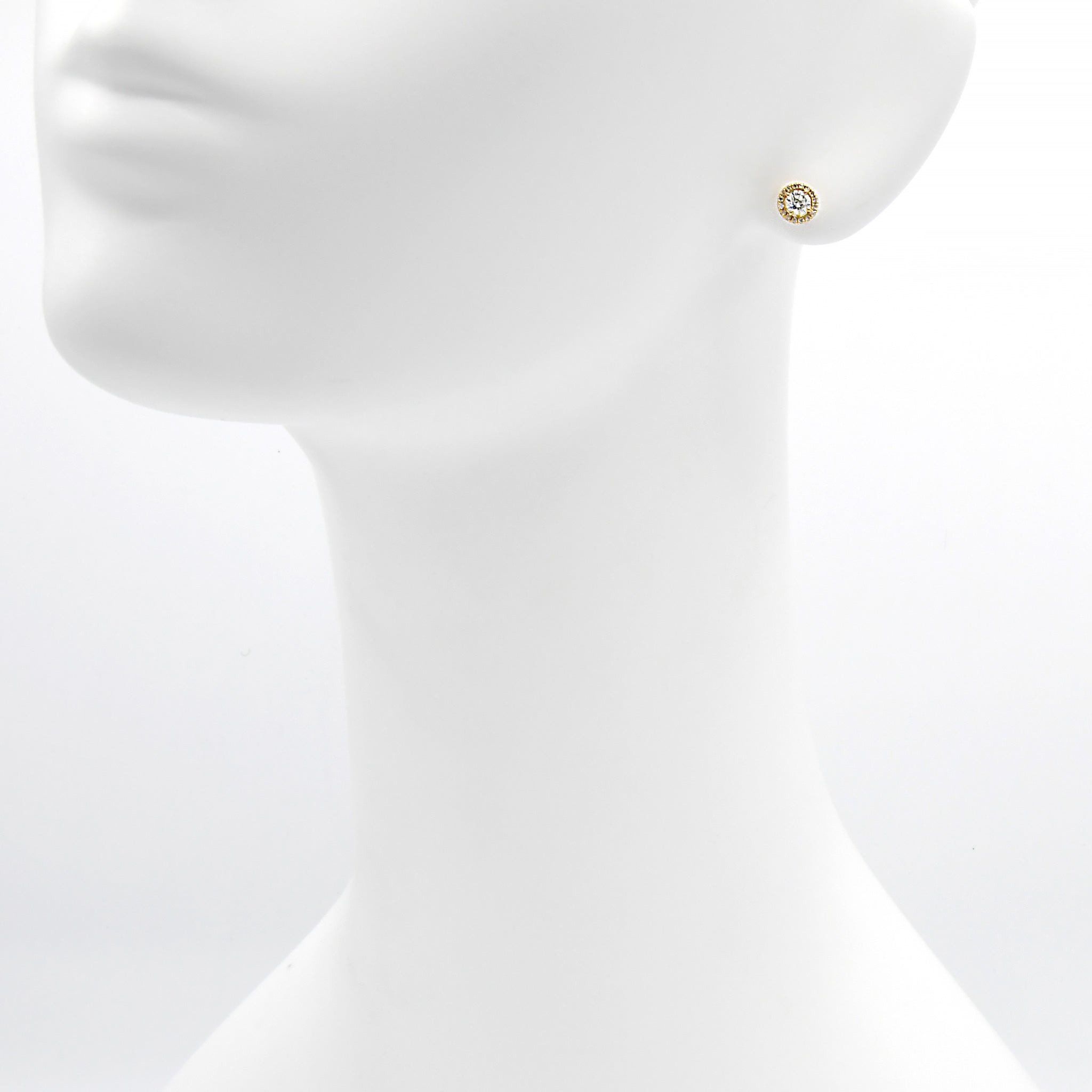 【鑑定書付き】取り巻き ダイヤモンド ピアス 合計0.7ct K18YG Pt APS033C