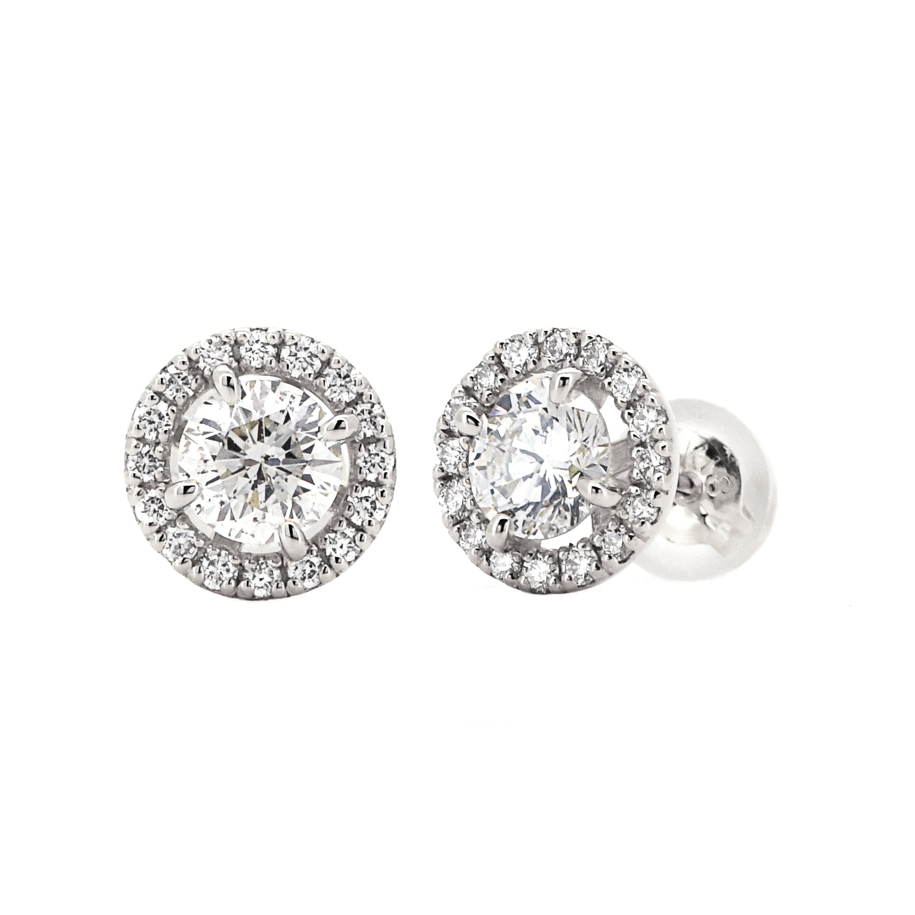 【鑑定書付き】取り巻き ダイヤモンド ピアス 合計0.7ct K18YG Pt APS033C