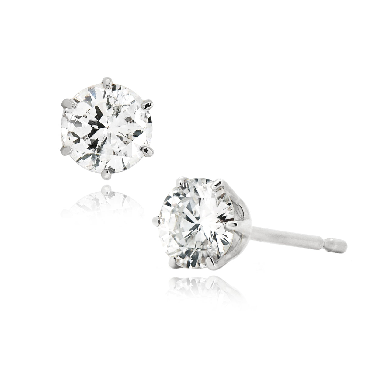 ダイヤモンド 一粒 ピアス 計0.60ct ( 片耳 0.30ct ) Pt900 プラチナ 6本爪 スタッド ピアス 0.3カラット APT052P