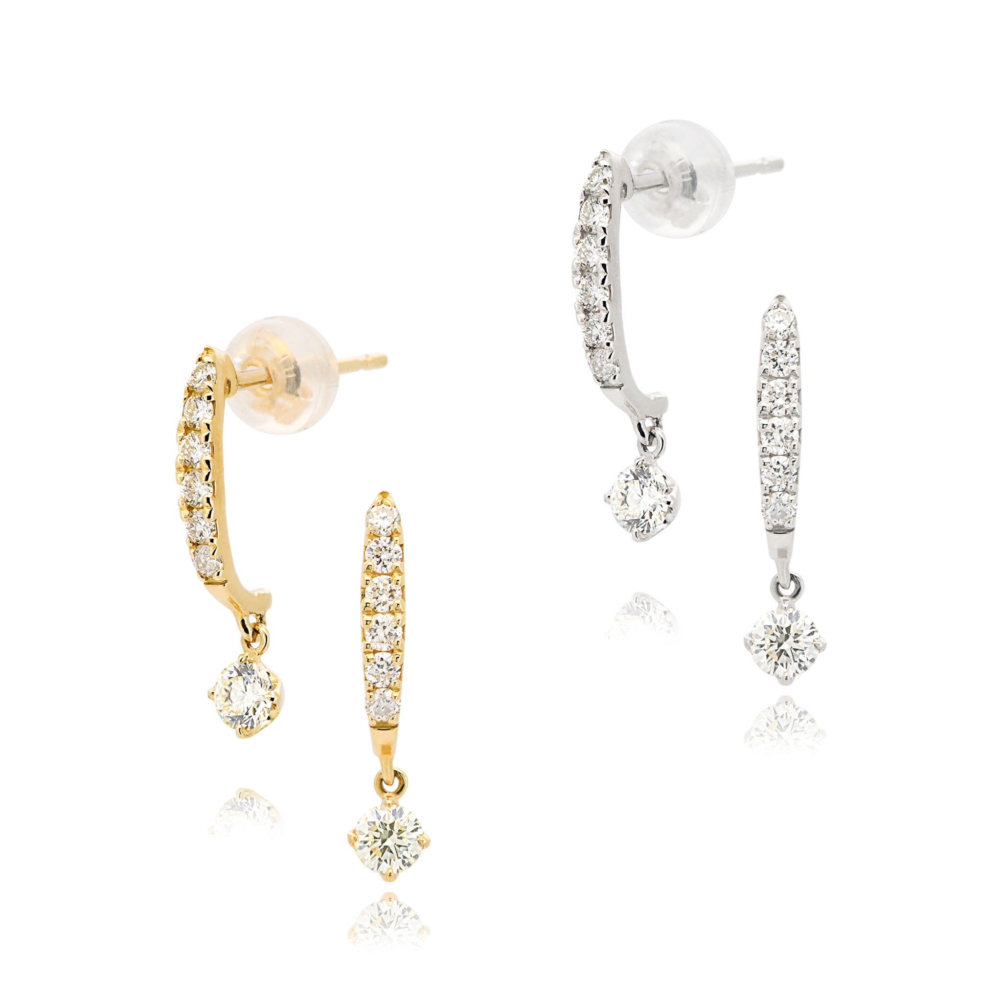 ダイヤモンド ハーフフープ スイング ピアス 合計0.30ct K18YG / Pt900 APU034C