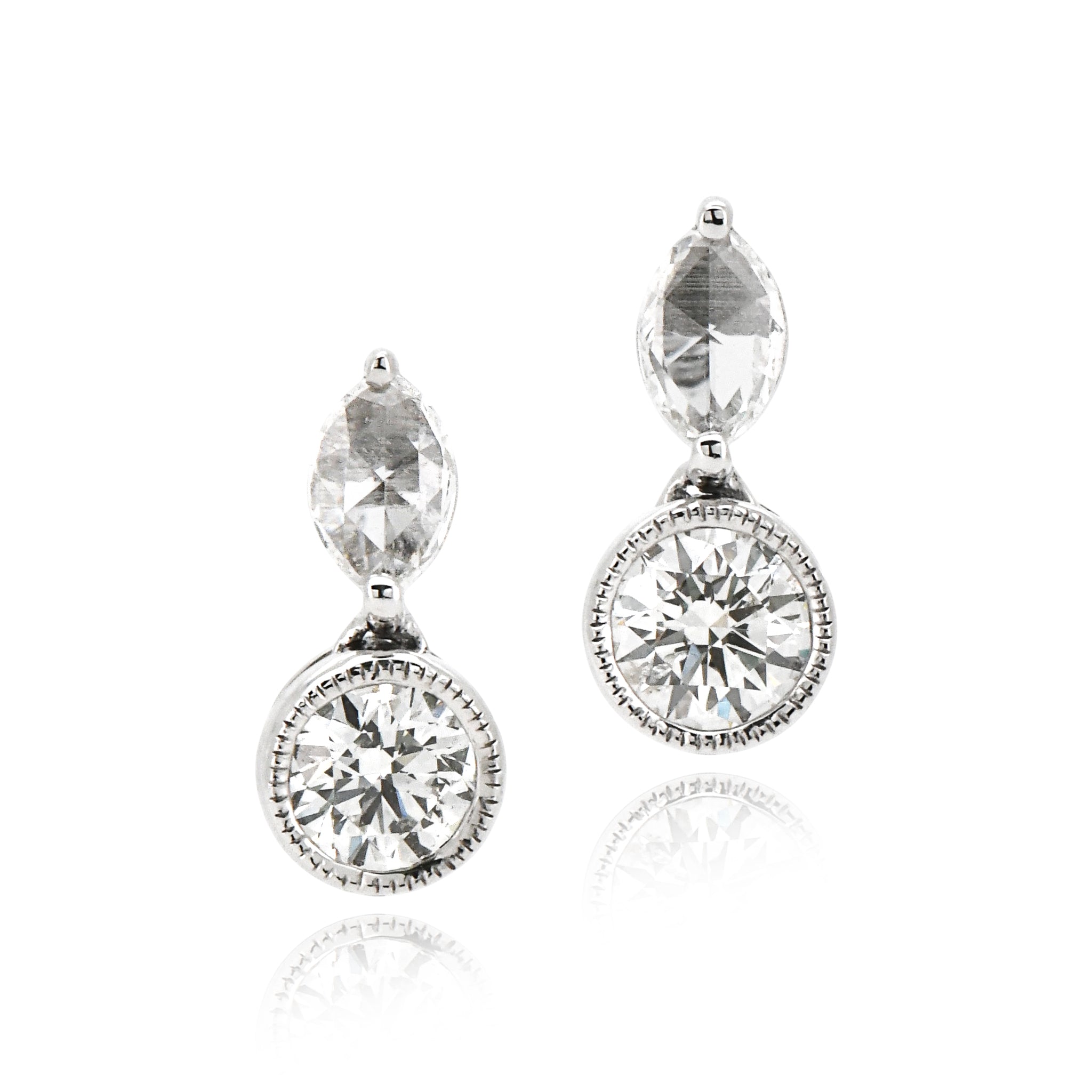 【鑑定書付き】ダイヤモンド ピアス 計0.586ct ( 片耳 0.29ct ) Pt900 プラチナ APW046P