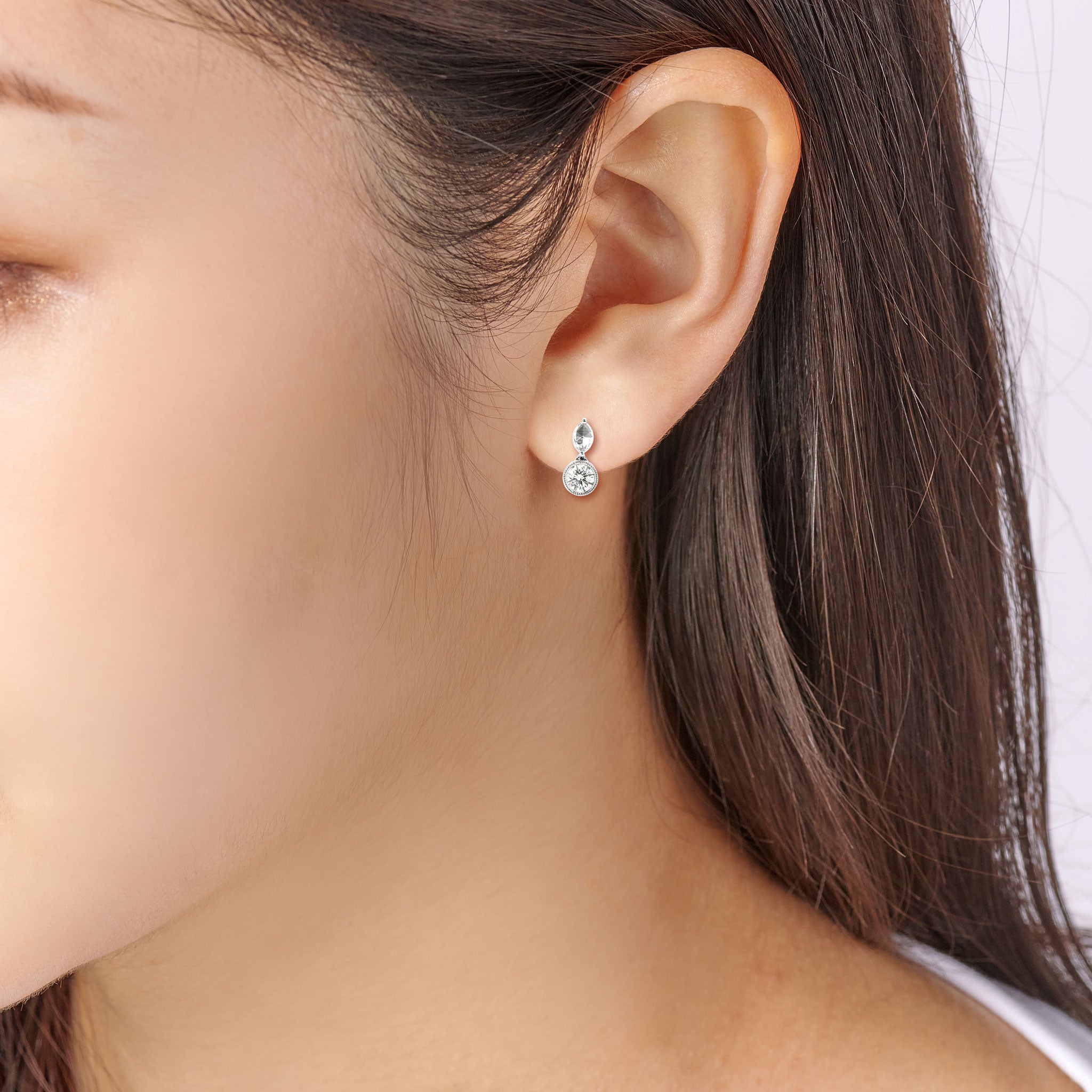 【鑑定書付き】ダイヤモンド ピアス 計0.586ct ( 片耳 0.29ct ) Pt900 プラチナ APW046P