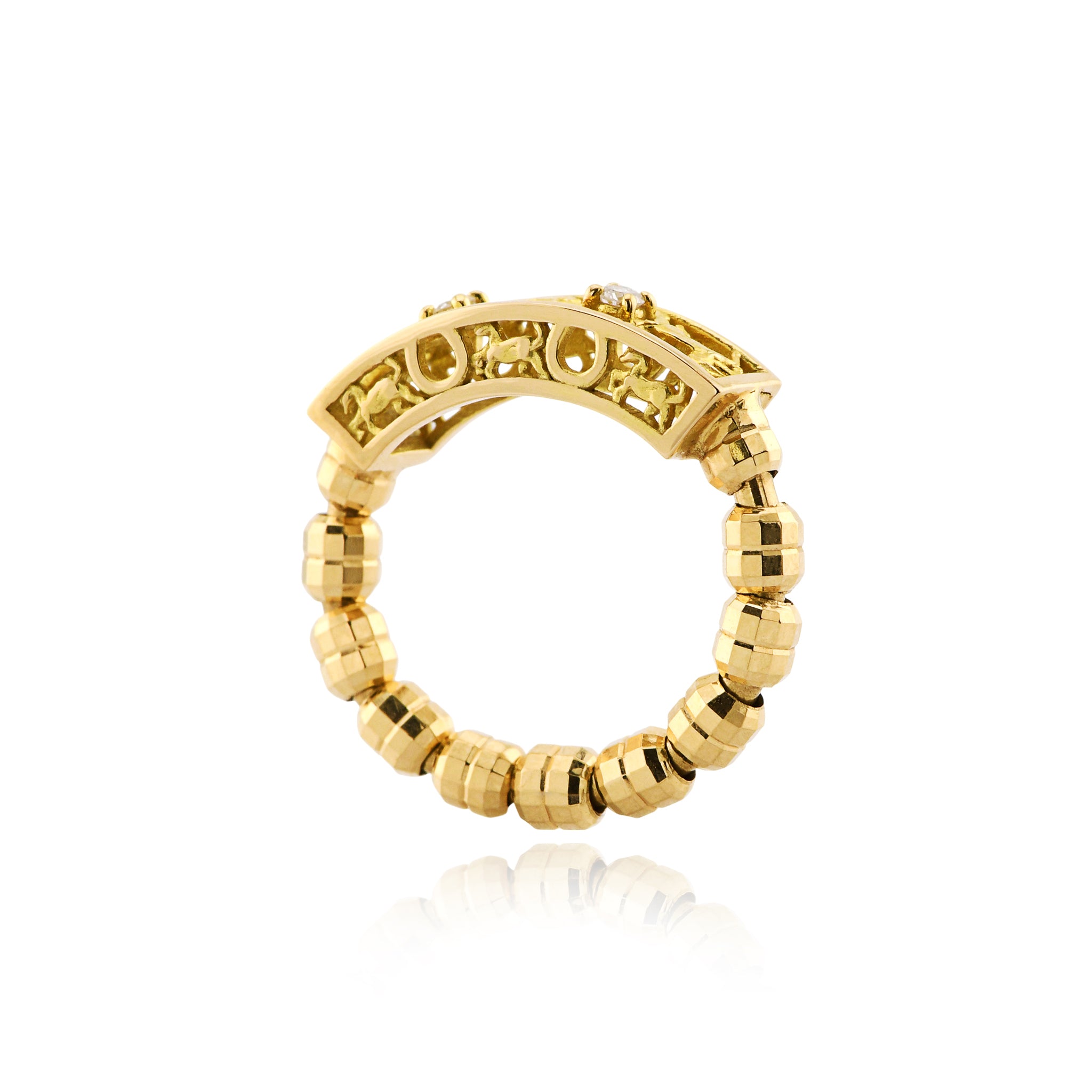 馬九行久(うまくいく) リング ダイヤモンド 計0.04ct K18YG / K18PG / Pt950 ARC069C