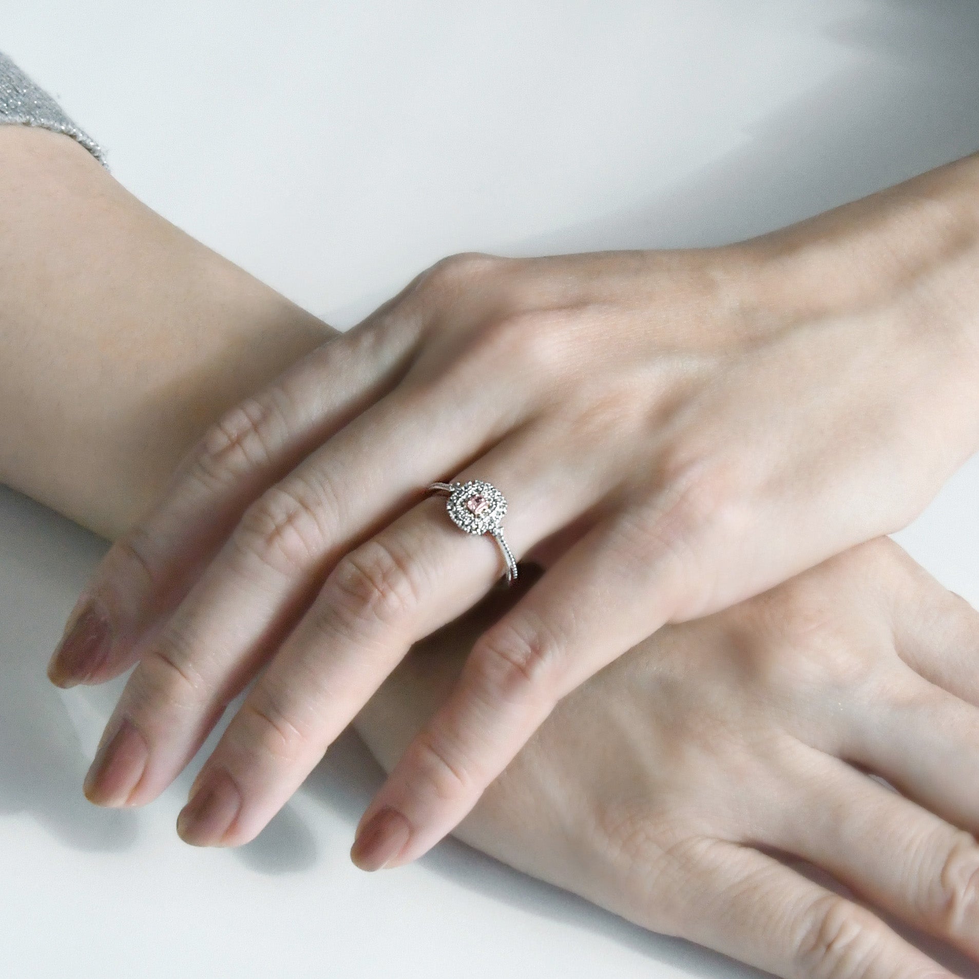 【1点もの・鑑定書付き】天然 ピンクダイヤモンド リング FANCY LIGHT PURPLISH PINK Pt950 プラチナ ARC071P2