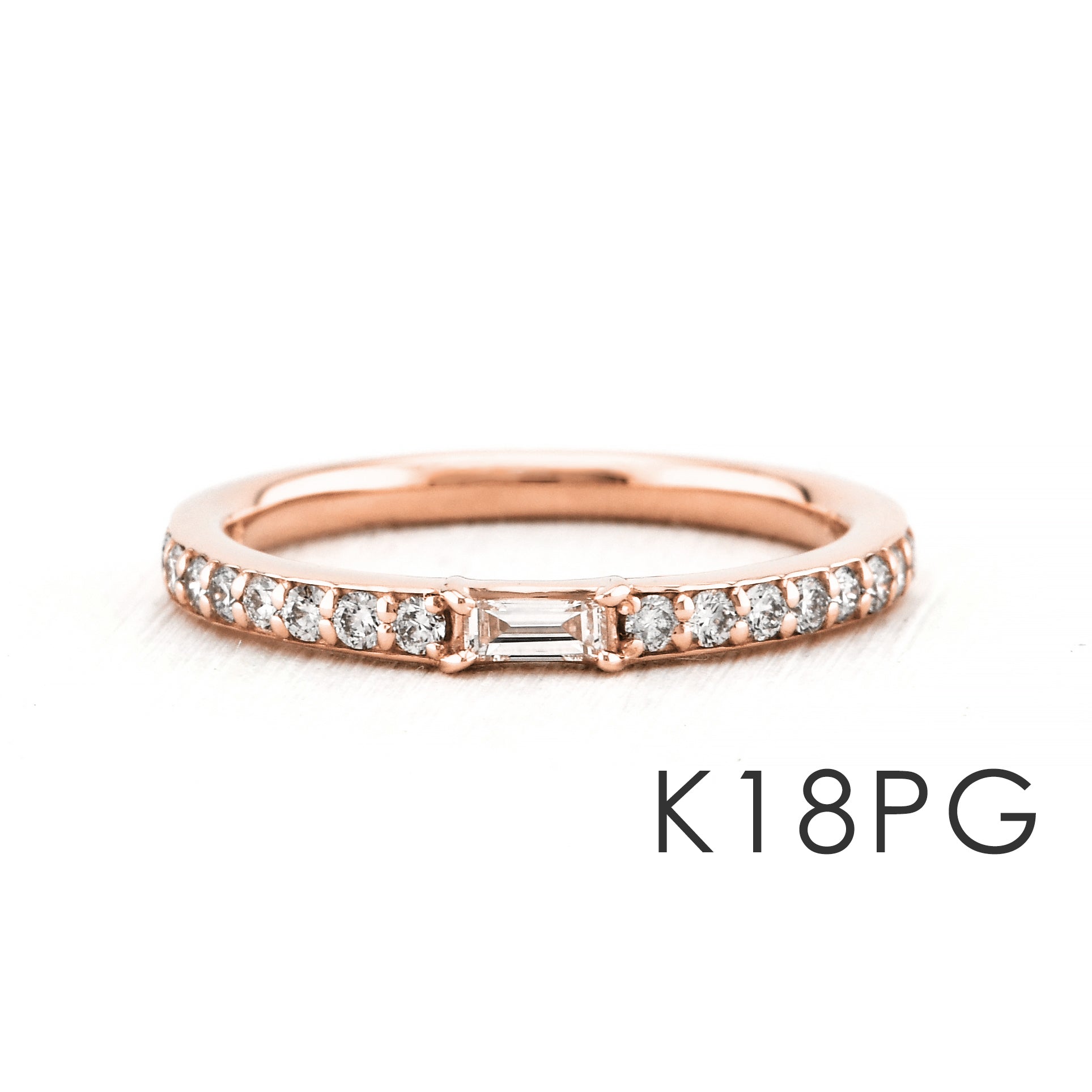 【価格改定対象品】バゲットカット ダイヤモンド 計0.30ct K18YG K18PG Pt900 ハーフ エタニティ リング プラチナ ゴールド ARP022C