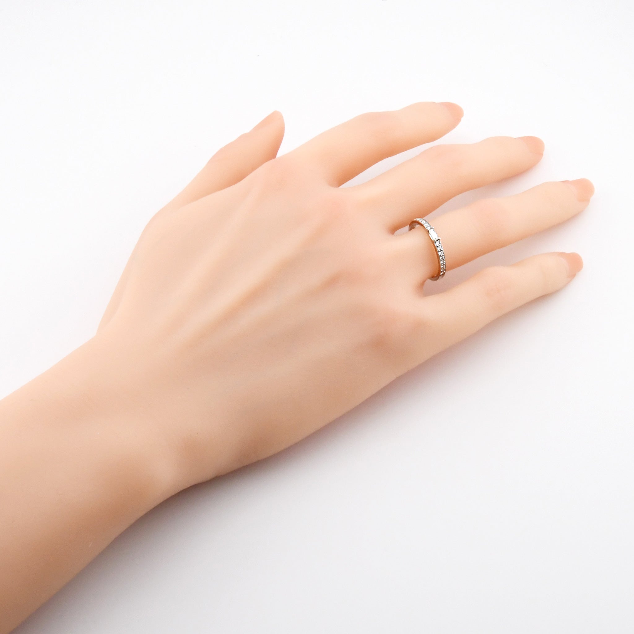 【価格改定対象品】バゲットカット ダイヤモンド 計0.30ct K18YG K18PG Pt900 ハーフ エタニティ リング プラチナ ゴールド ARP022C