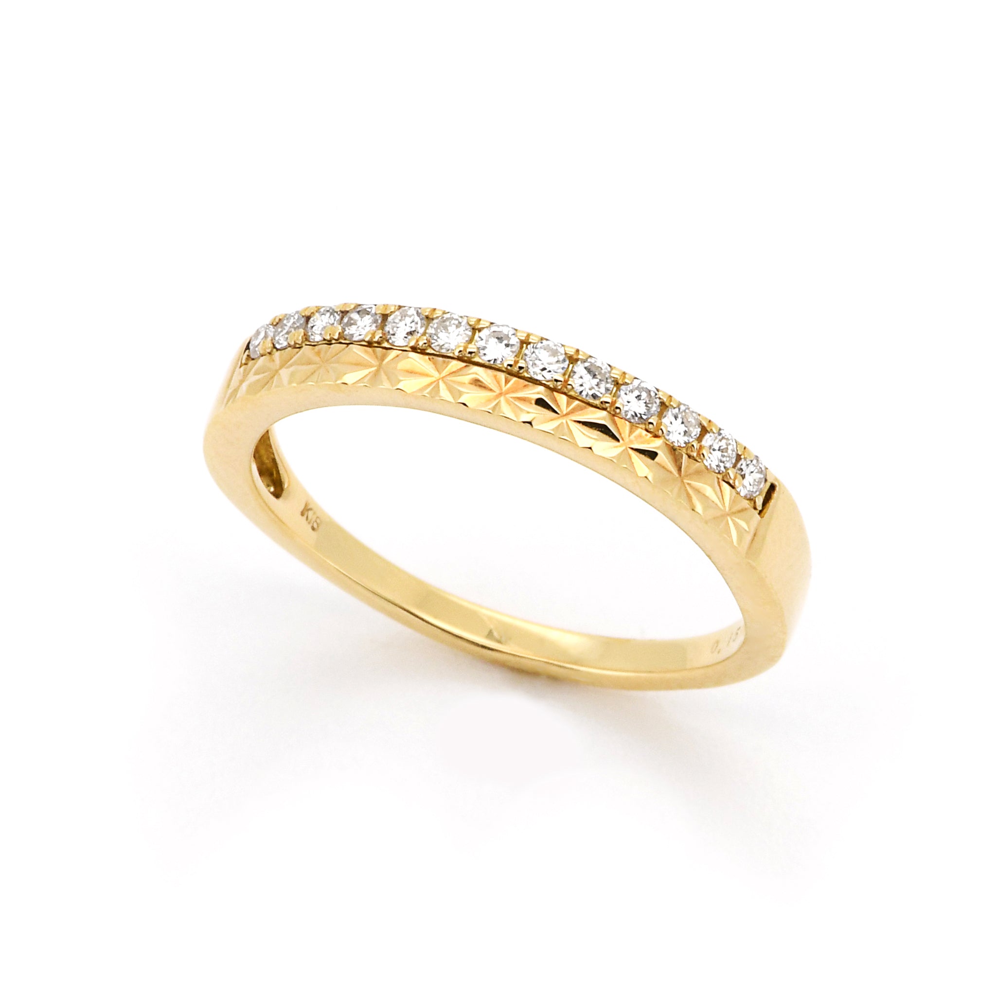 ダイヤモンド 計0.15ct K18YG カット リング イエローゴールド ARP064K