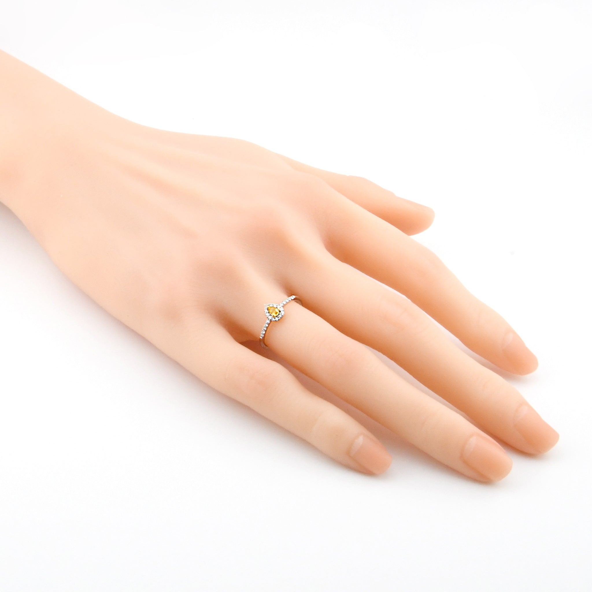 【鑑定書付き】天然 イエローダイヤモンド リング FANCY VIVID ORANGY YELLOW Pt950 / K18YG ARP077P