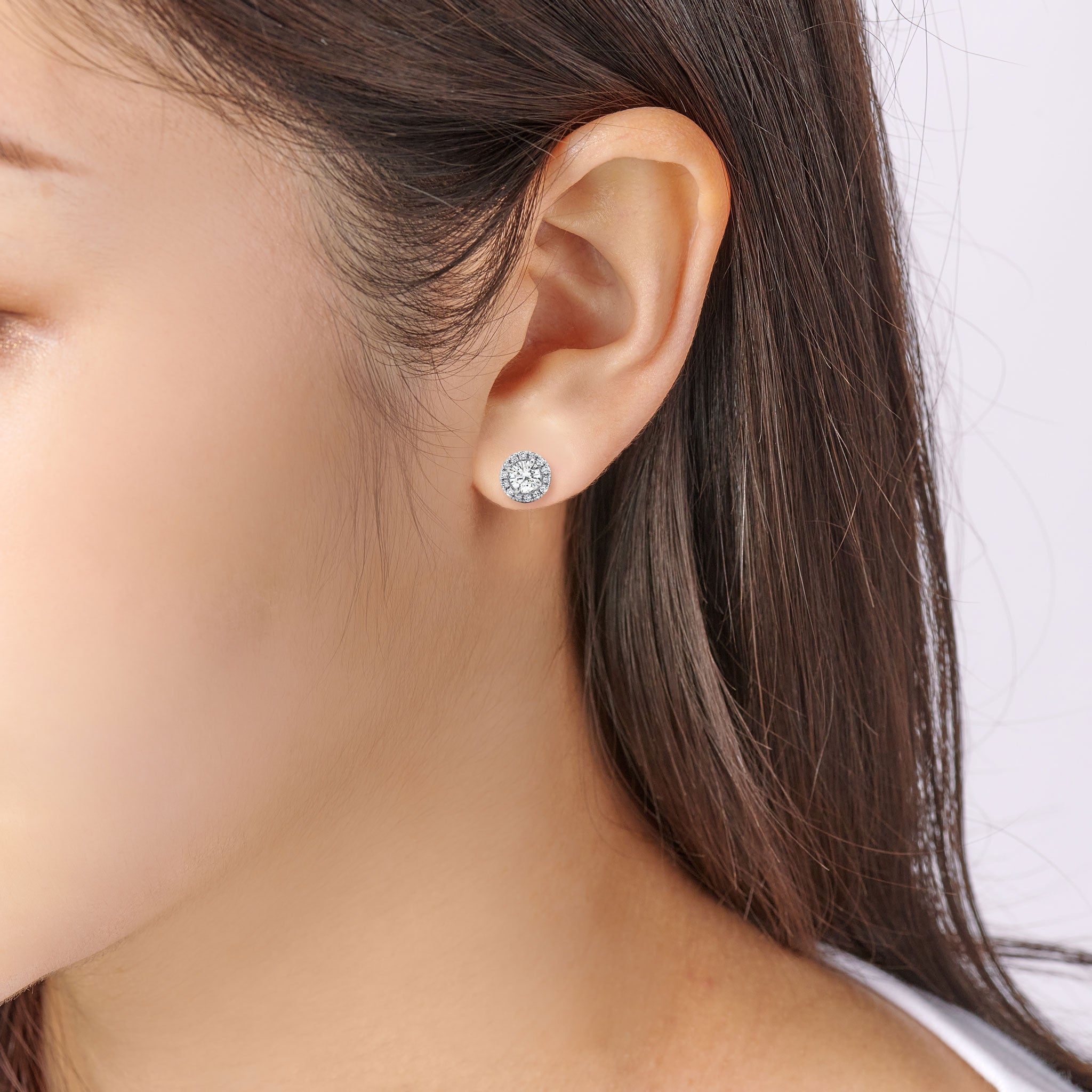 【鑑定書付き】取り巻き ダイヤモンド ピアス 合計0.5ct K18YG Pt APS032C