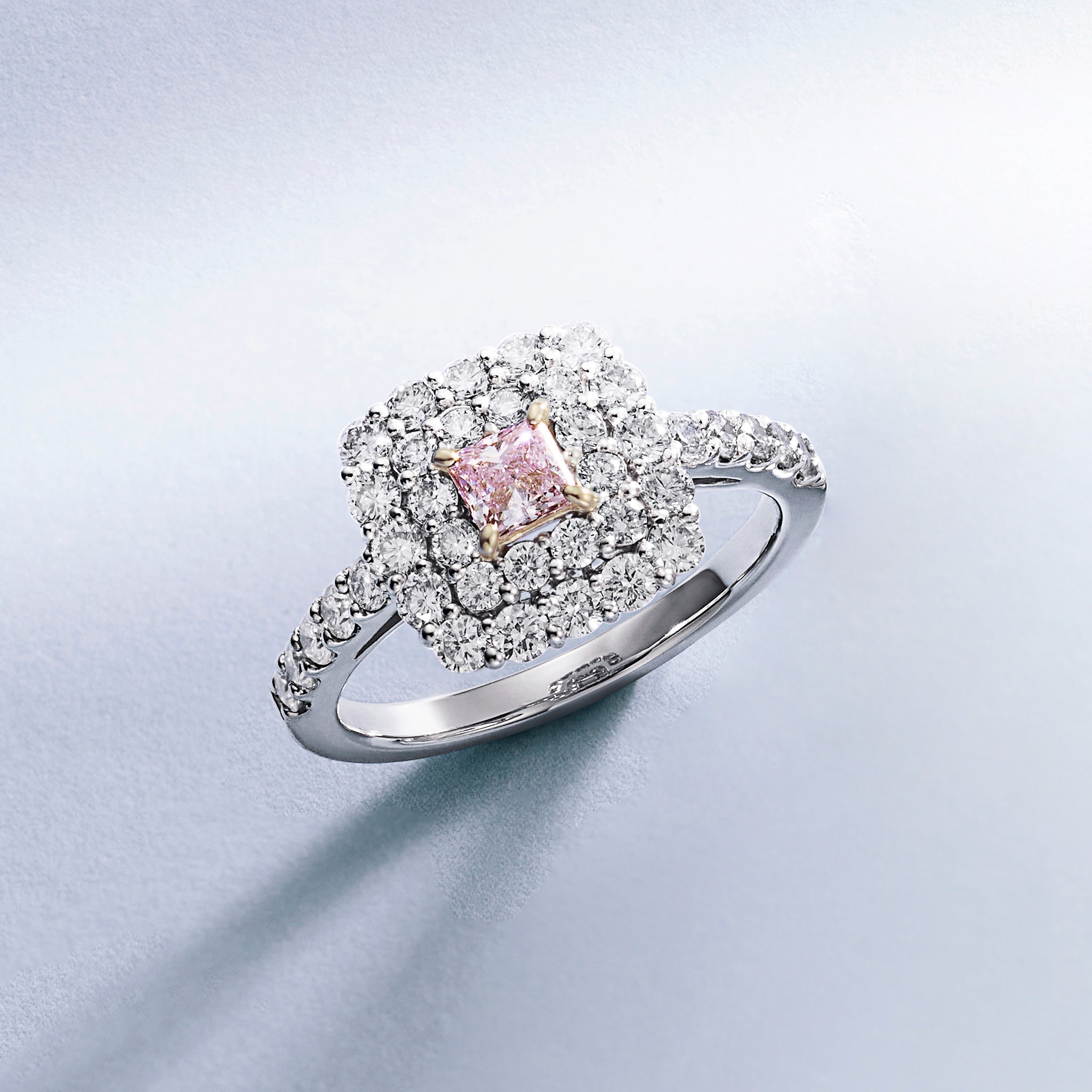 【鑑定書付き】天然 ピンクダイヤモンド リング FANCY LIGHT PURPLE PINK Pt950 プラチナ K18PG ARW066P