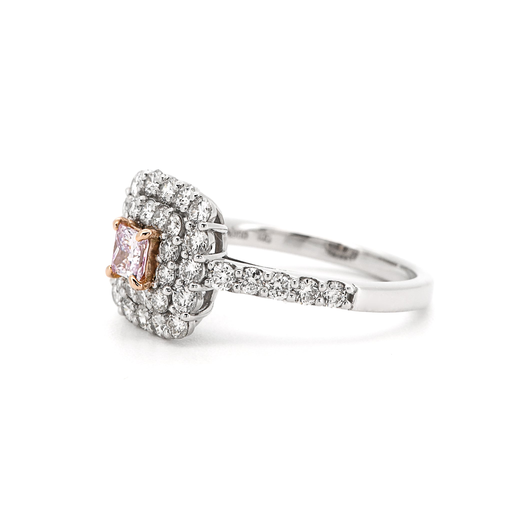 【1点もの・鑑定書付き】天然 ピンクダイヤモンド リング FANCY LIGHT PURPLE PINK Pt950 プラチナ K18PG ARW066P