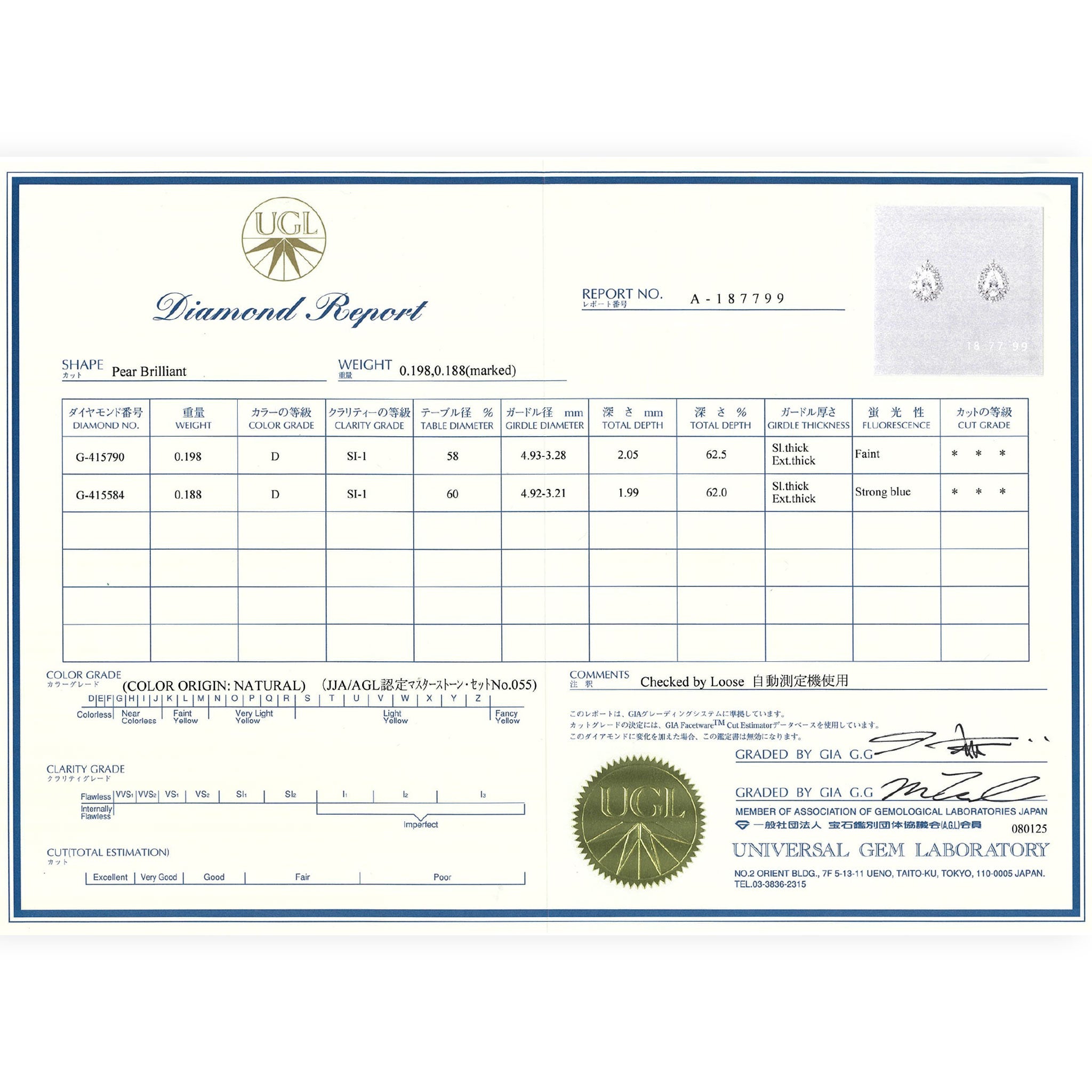 Pt ダイヤモンド ペアシェイプ ネックレス / ピアス 鑑定書付き KA25S05