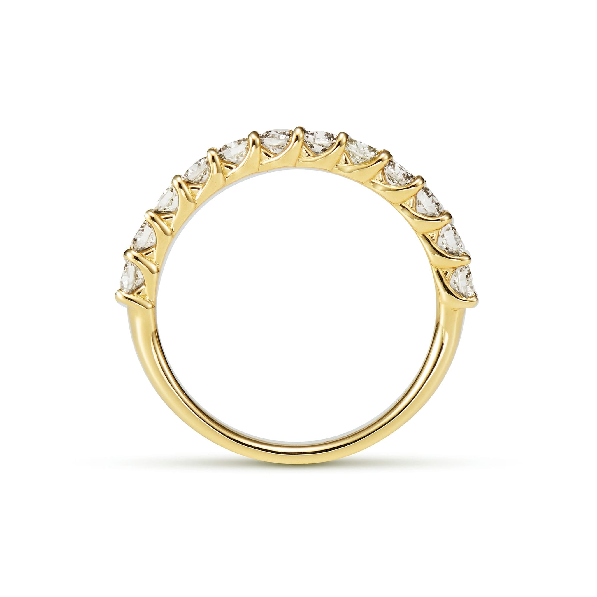 【価格改定対象品】ダイヤモンド 計0.75ct K18YG リング エタニティリング 定番の ハーフエタ ダイヤ イエローゴールド ARP005K