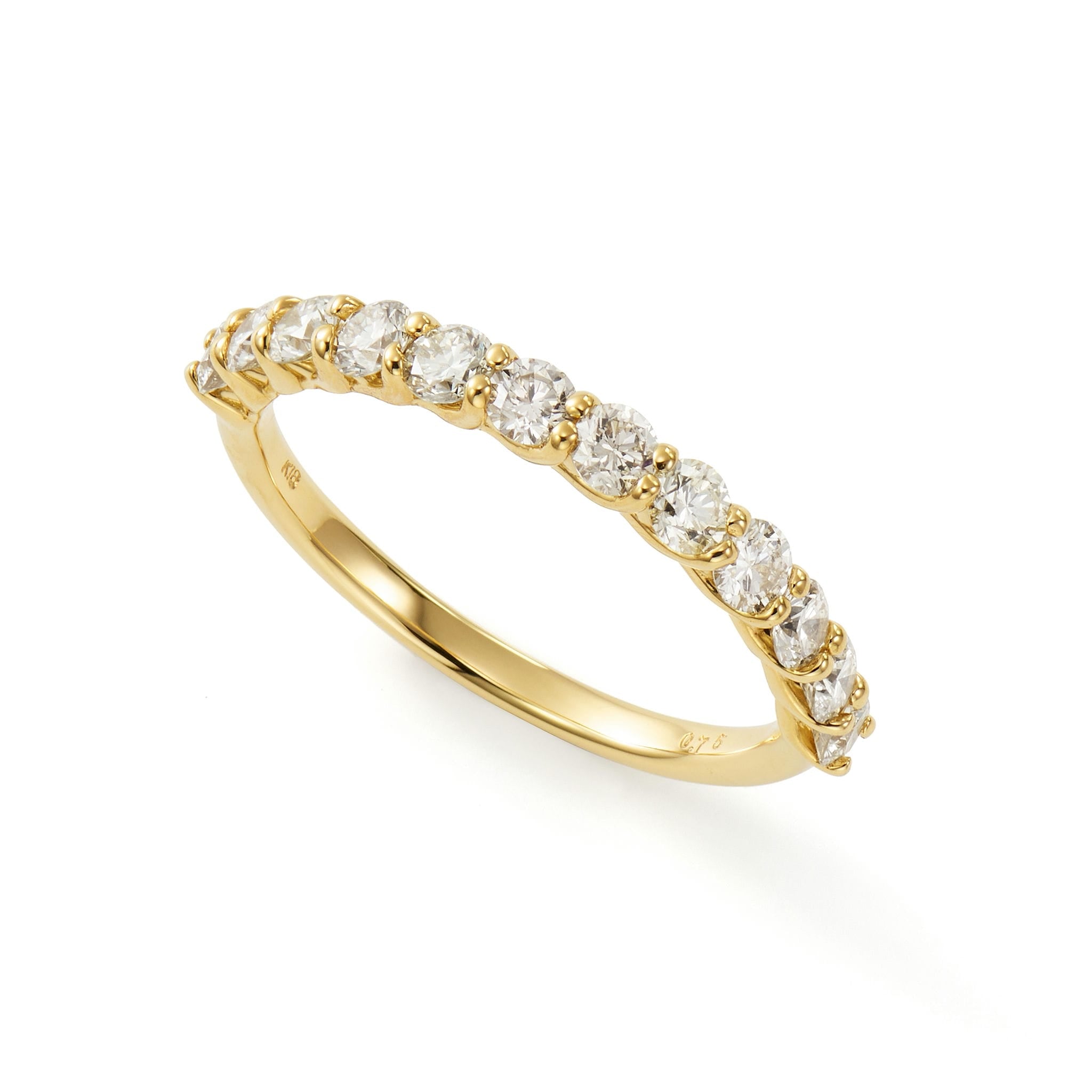 【価格改定対象品】ダイヤモンド 計0.75ct K18YG リング エタニティリング 定番の ハーフエタ ダイヤ イエローゴールド ARP005K
